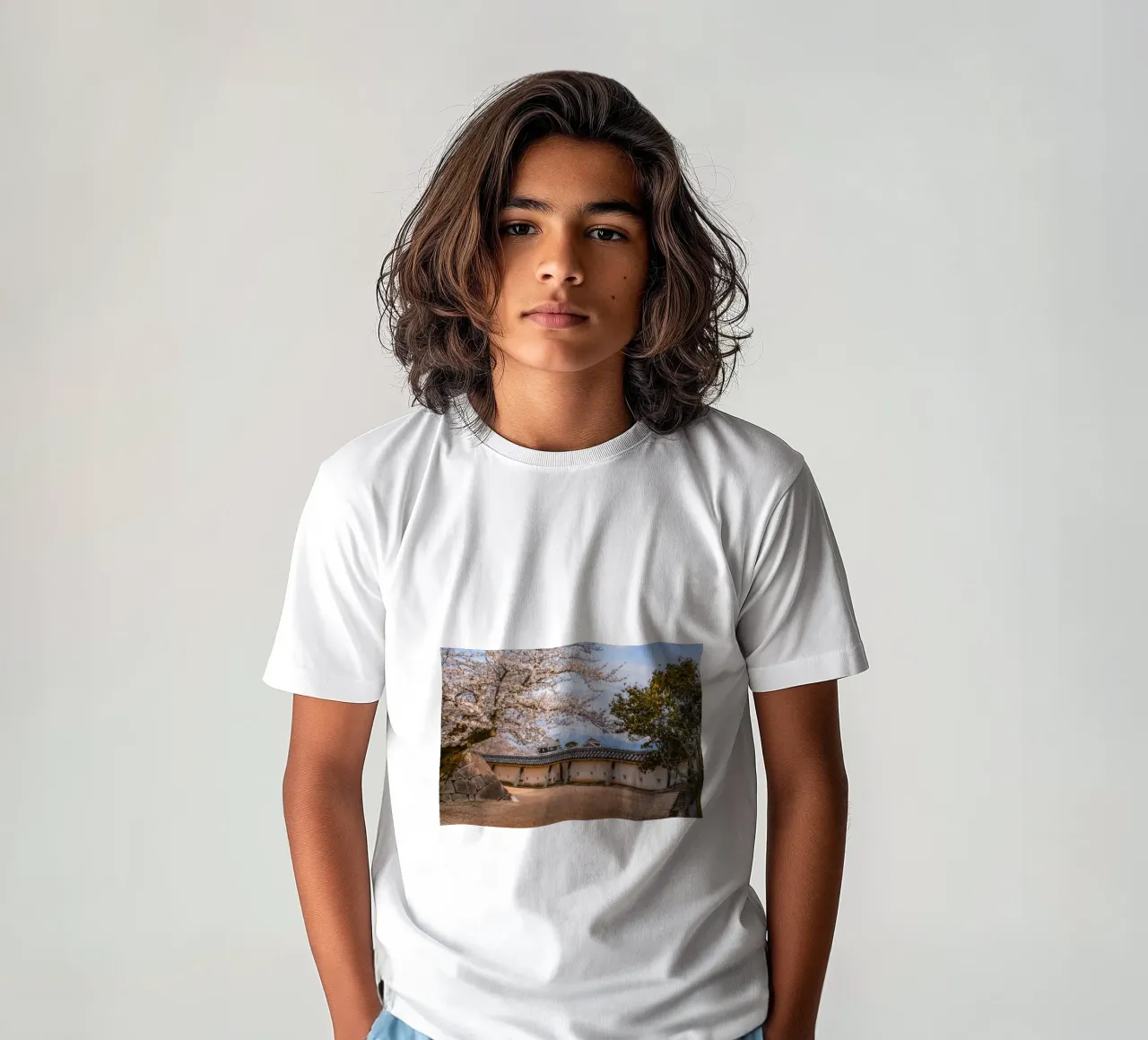 Caste Walls in Matsuyama, Japan kids t-shirt by Marcel Bisig