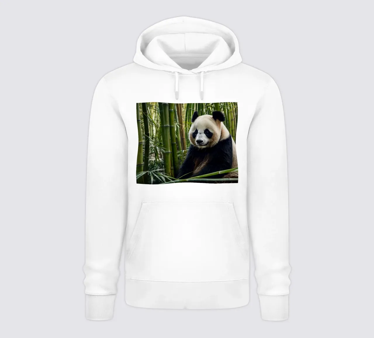 Un enorme panda riposa in un lussureggiante boschetto di bambù felpa con cappuccio da DesignDoodle