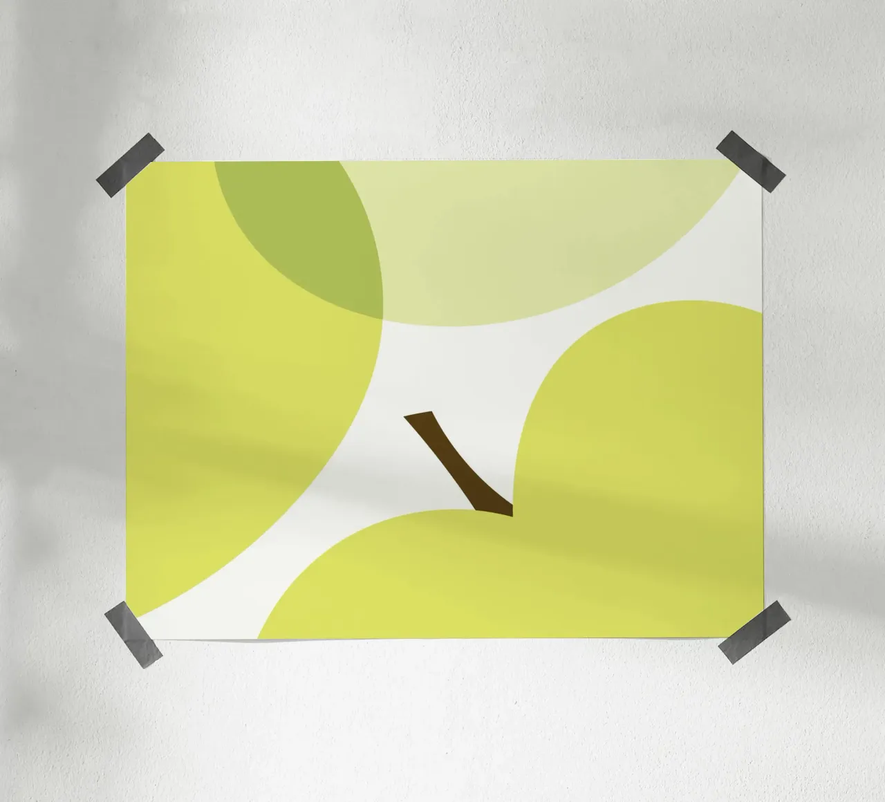 Green Apple Nature poster con telaio in legno da galihstudio