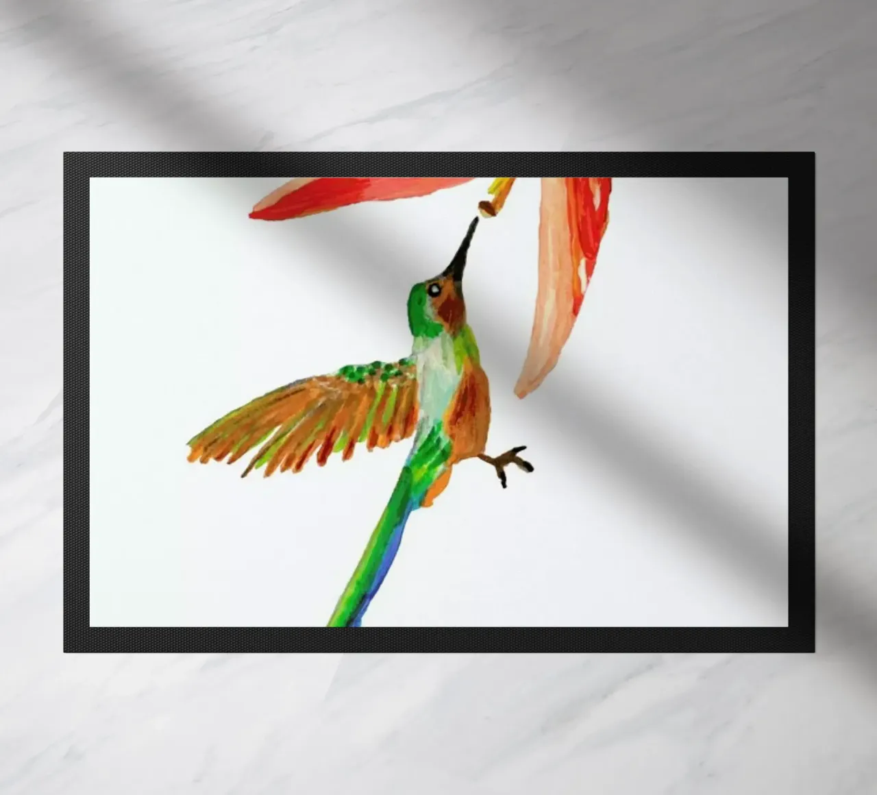 Hummingbird and Flower zerbino da Femke Zwaan