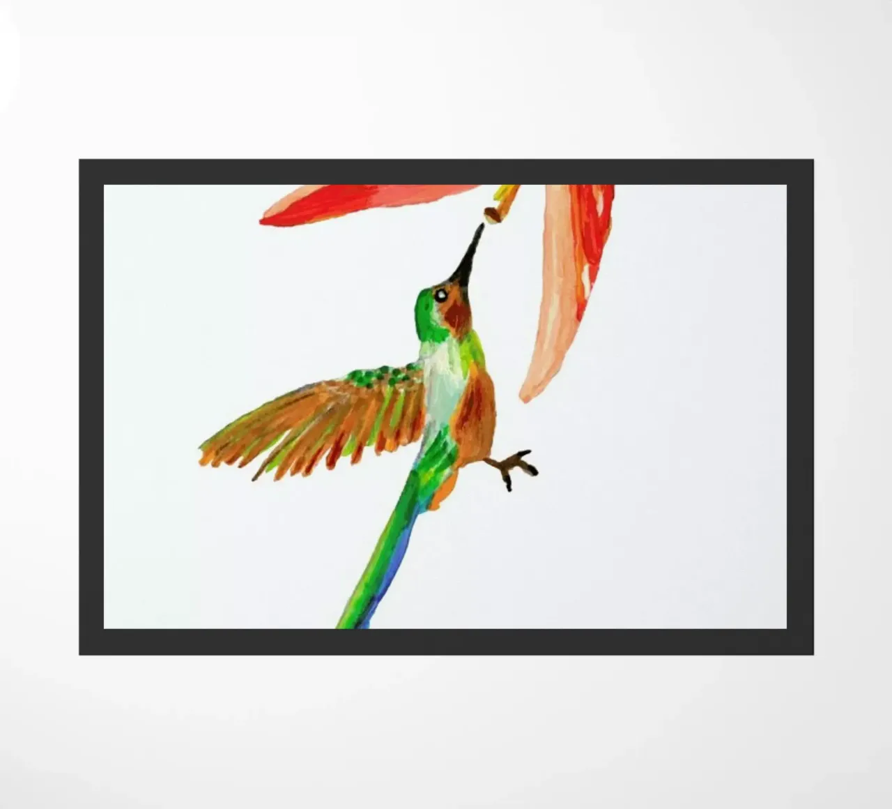 Hummingbird and Flower zerbino da Femke Zwaan