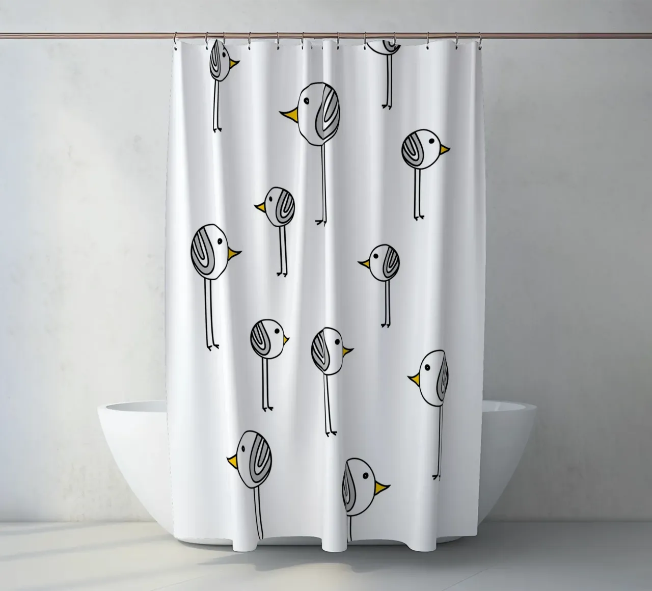 Uccelli dalle zampe lunghe tenda da doccia da Designs by Birdy