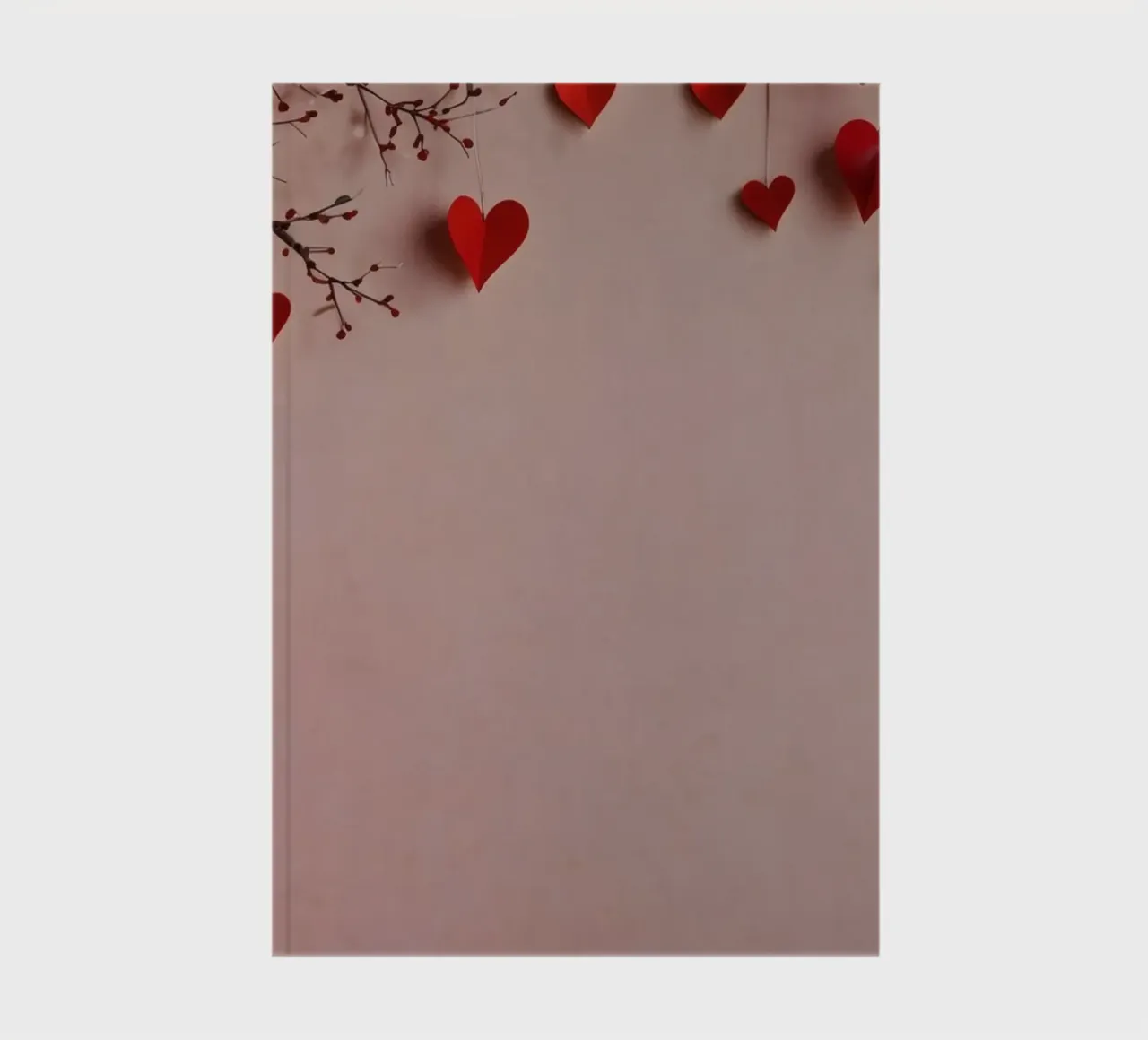 Romantic decorations with red hearts for an unforgettable notebook by DesignDoodle