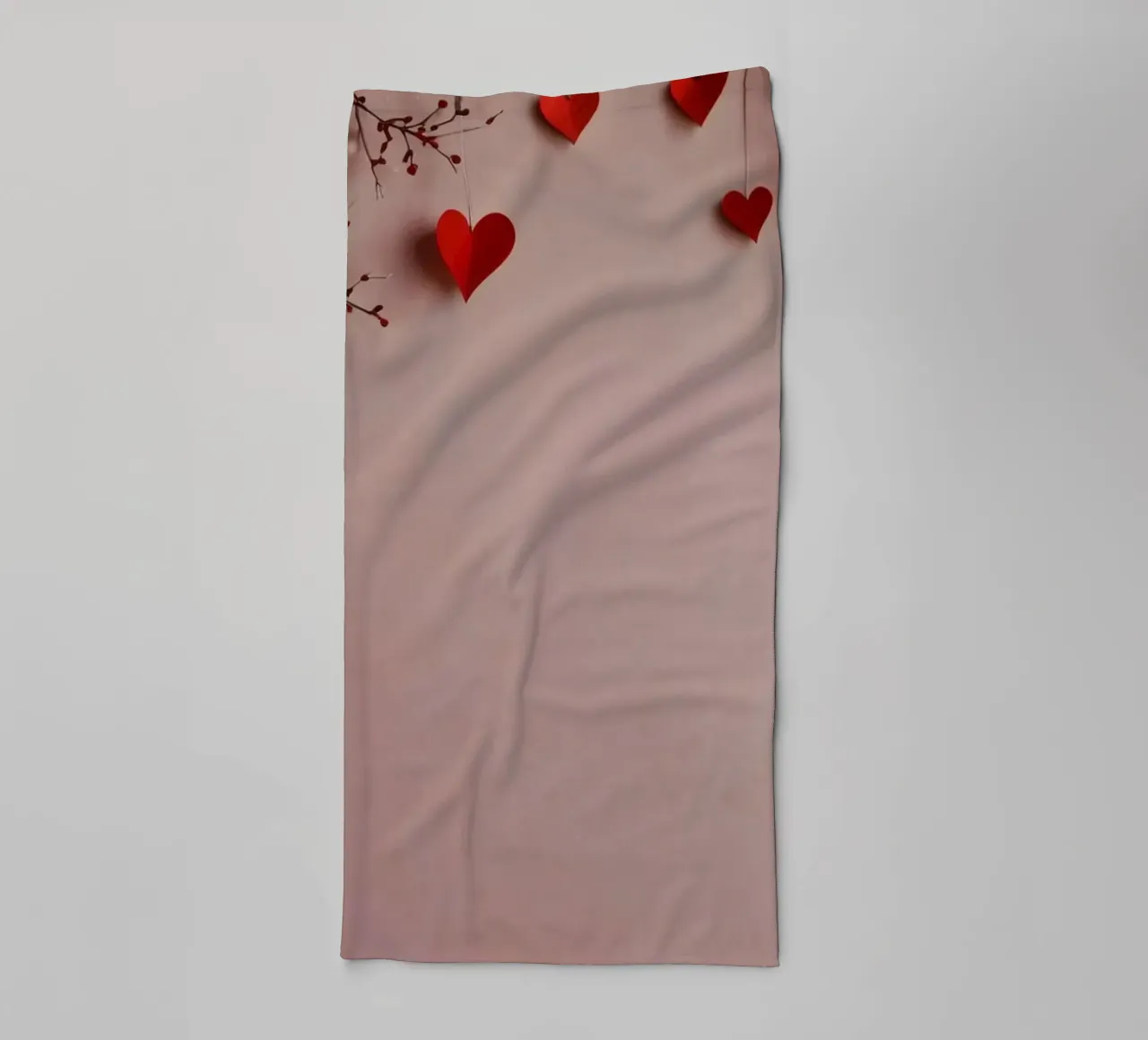 Romantic decorations with red hearts for an unforgettable towel by DesignDoodle