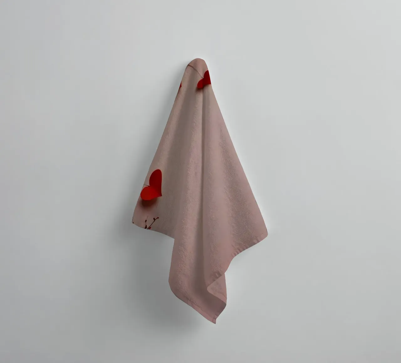 Romantic decorations with red hearts for an unforgettable towel by DesignDoodle