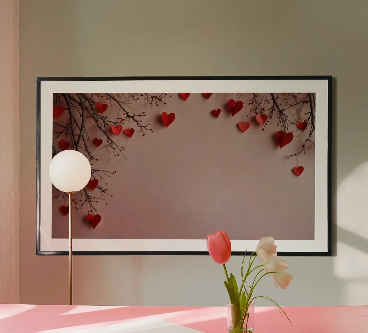 Romantic decorations with red hearts for an unforgettable poster by DesignDoodle