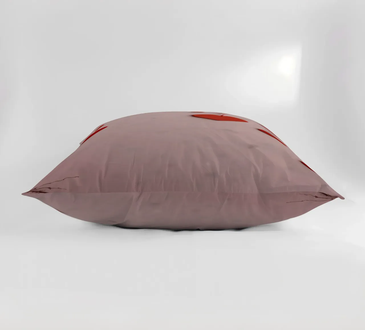 Romantische Dekoration mit roten Herzen, die von Zweigen hängen Kissen von DesignDoodle