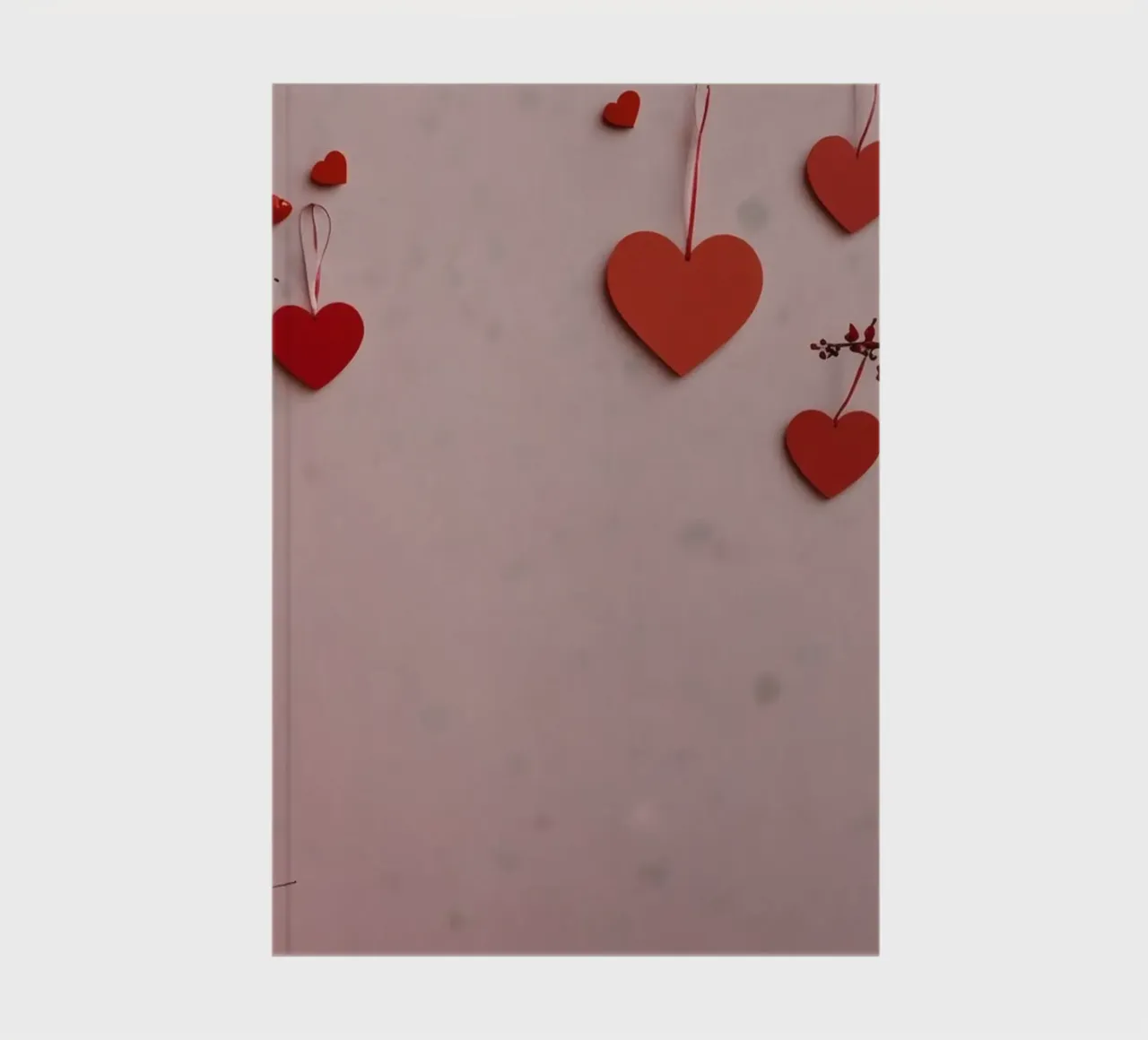 Romantic decoration with red hearts hanging from branches notebook by DesignDoodle