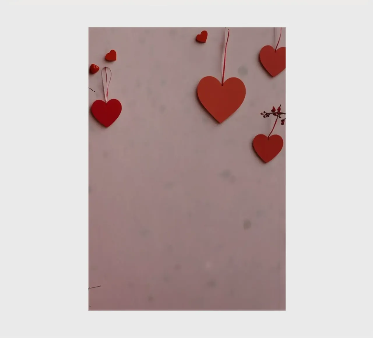 Romantic decoration with red hearts hanging from branches notebook by DesignDoodle