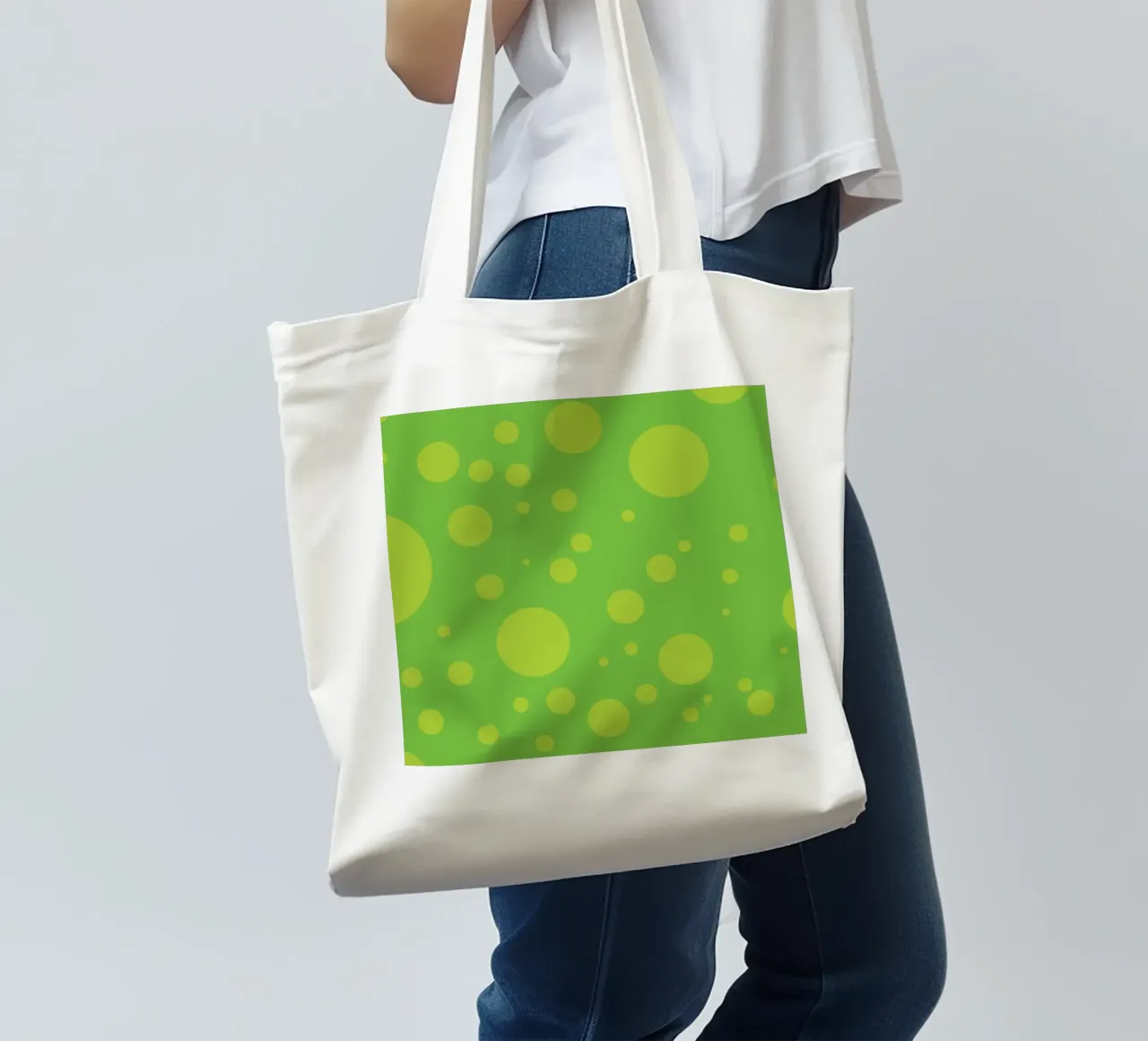 Green Bubble Abstract borsa in juta da galihstudio