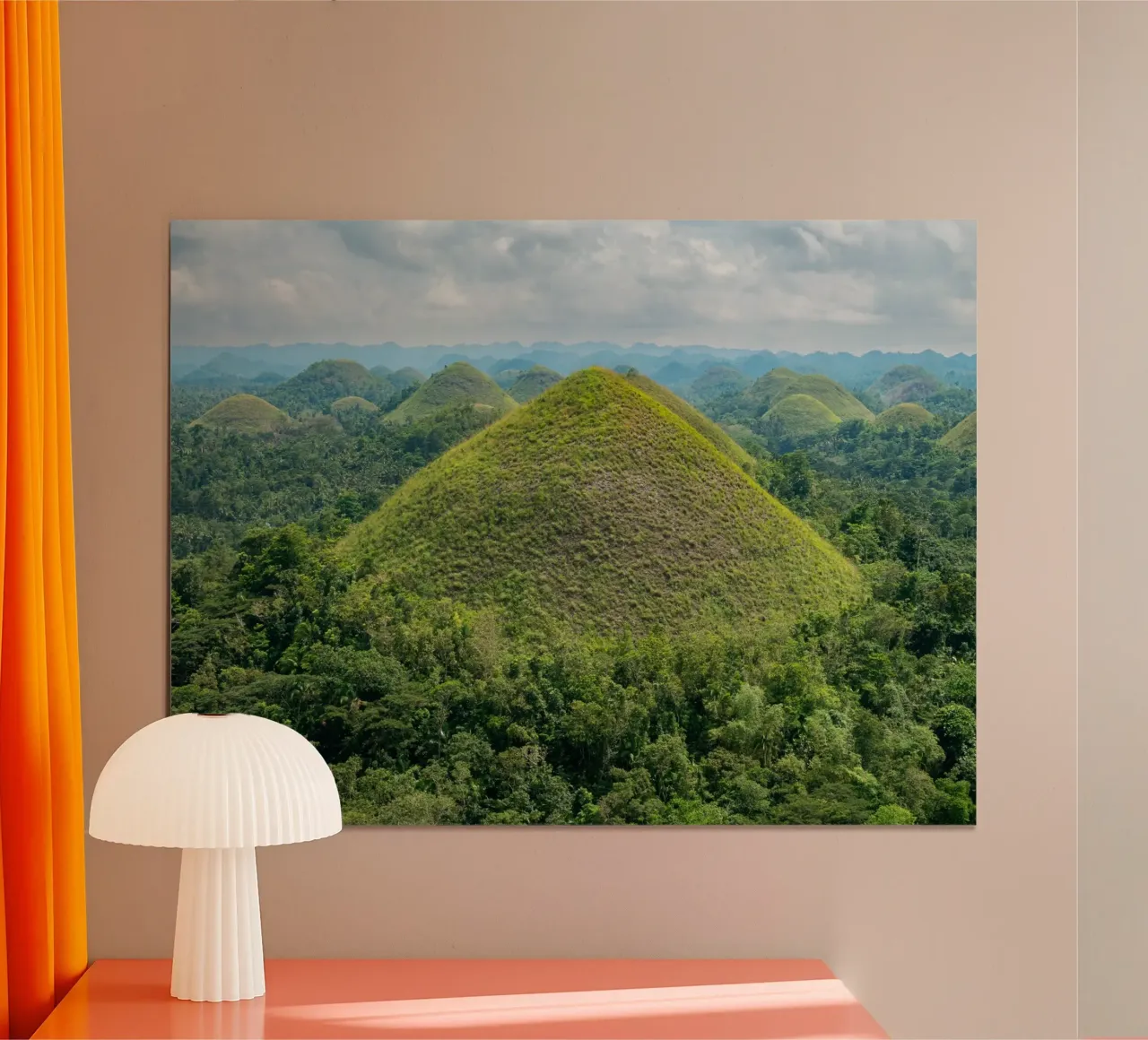 Colline di cioccolato Bohol Visayas centrale, Filippine Asia poster con telaio in alluminio da anderm