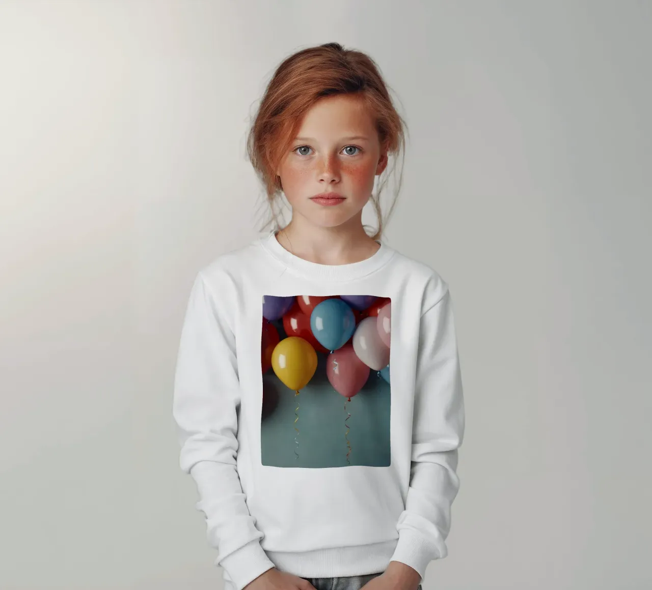 Colorful balloons create a festive atmosphere kids sweatshirt by DesignDoodle