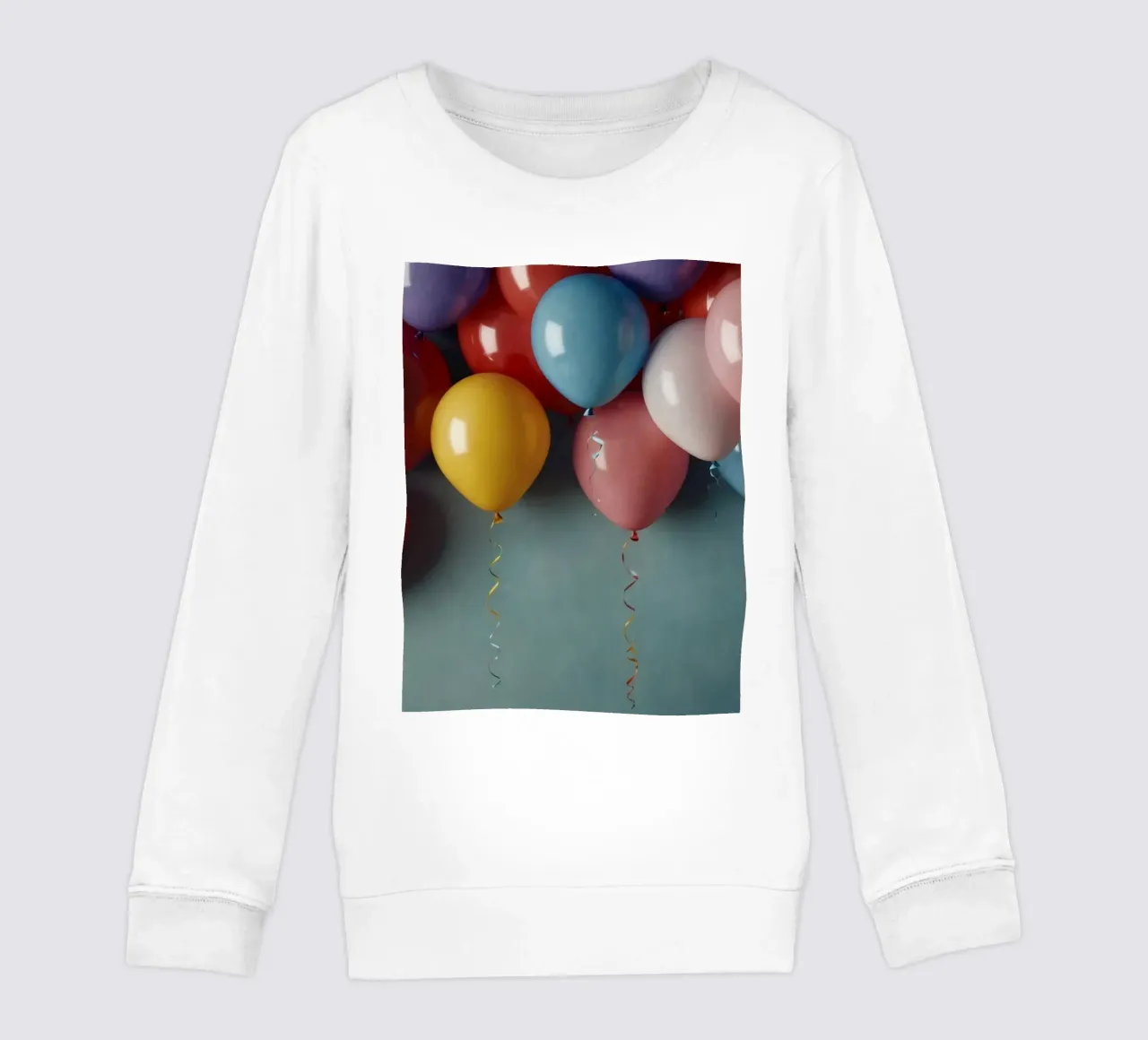 Colorful balloons create a festive atmosphere kids sweatshirt by DesignDoodle