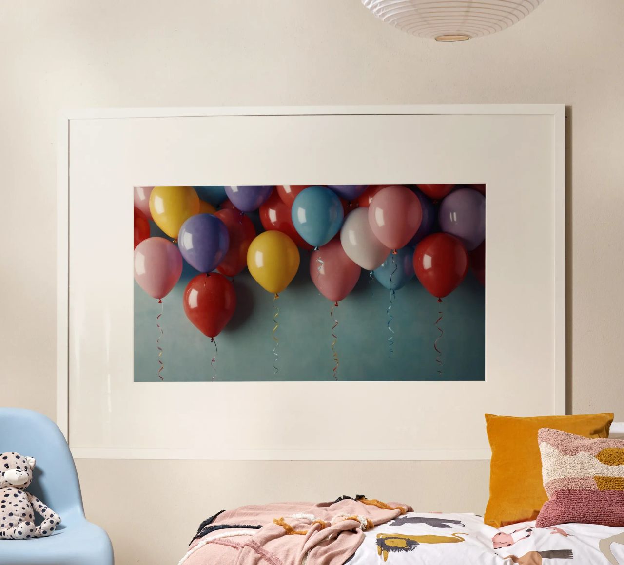 Bunte Luftballons schaffen eine festliche Atmosphäre Poster von DesignDoodle