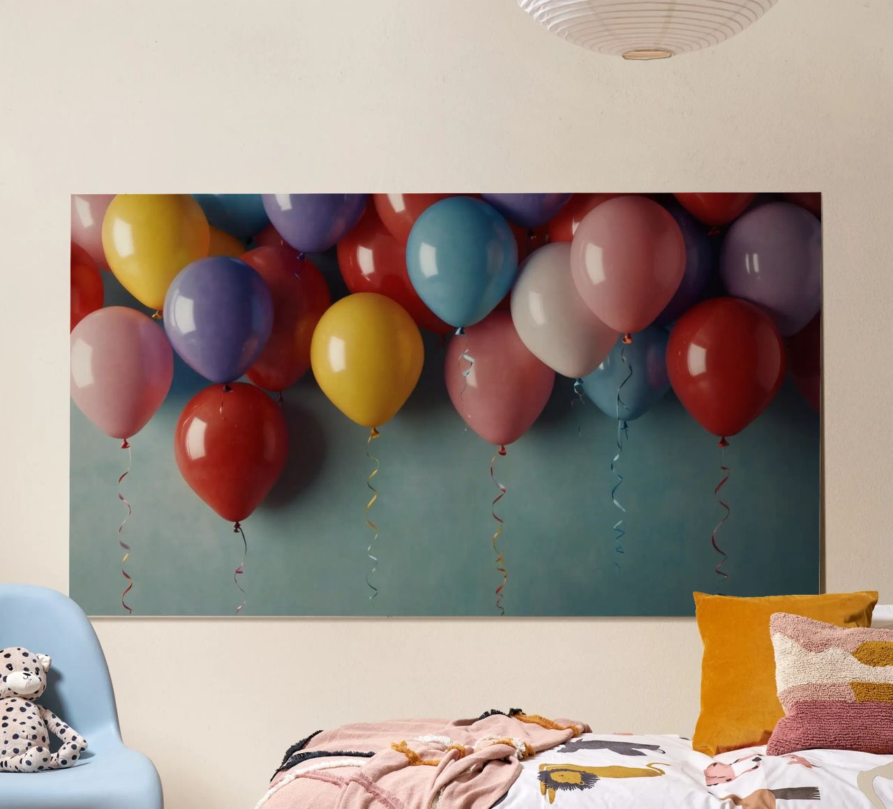 Bunte Luftballons schaffen eine festliche Atmosphäre Poster von DesignDoodle
