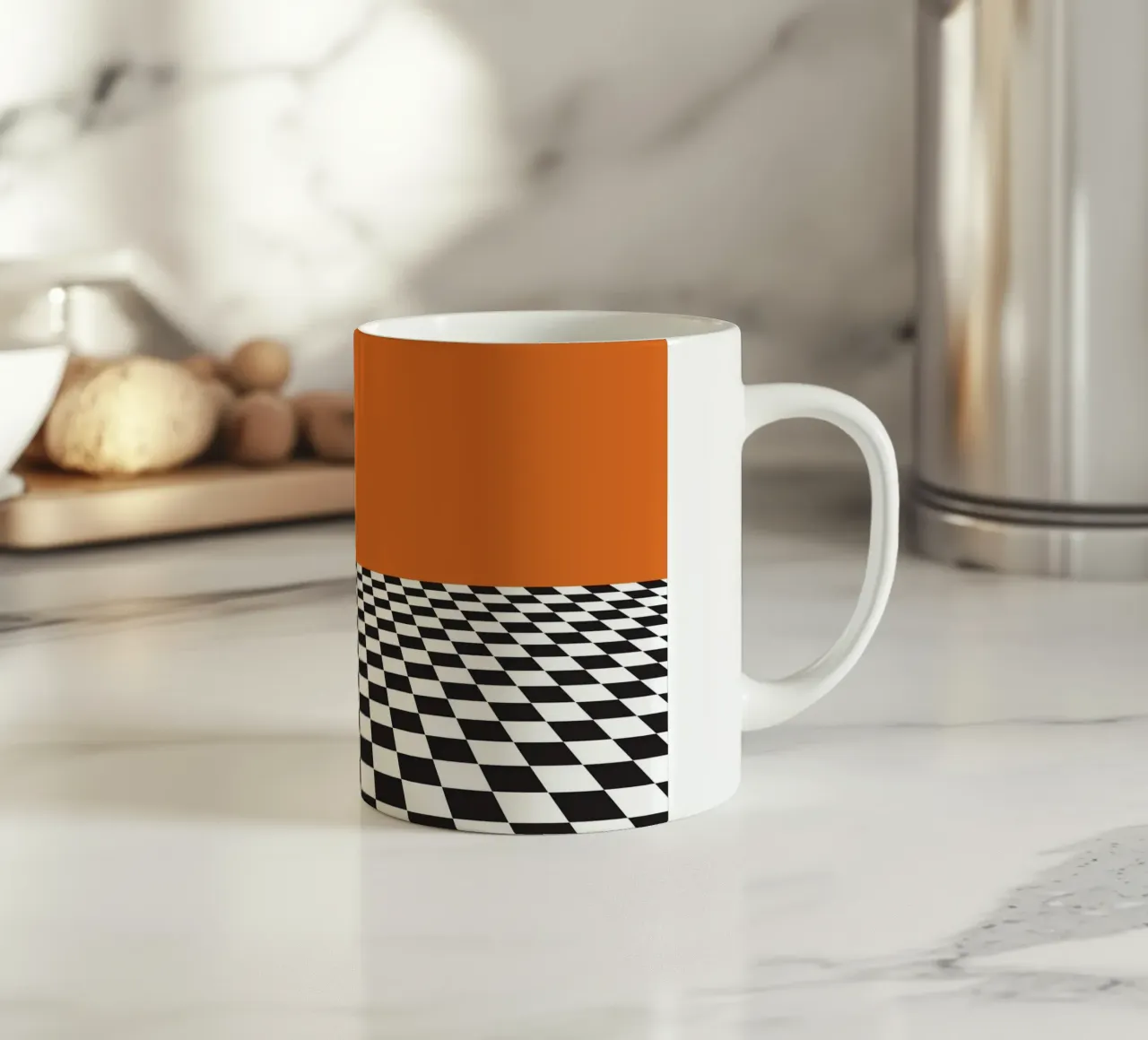 Background Space Checkered Board tazza in ceramica da galihstudio