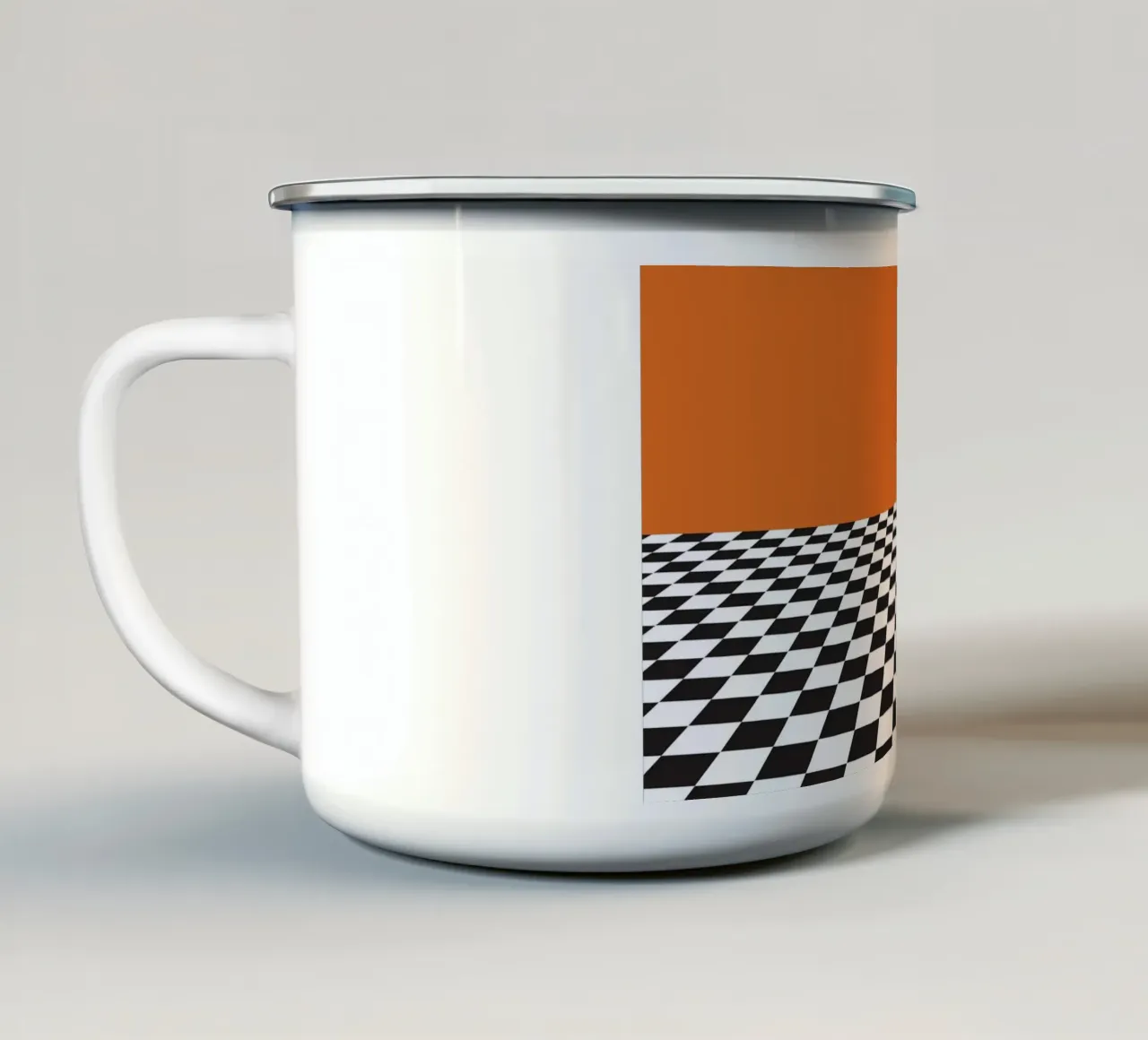 Background Space Checkered Board tazza in smalto da galihstudio