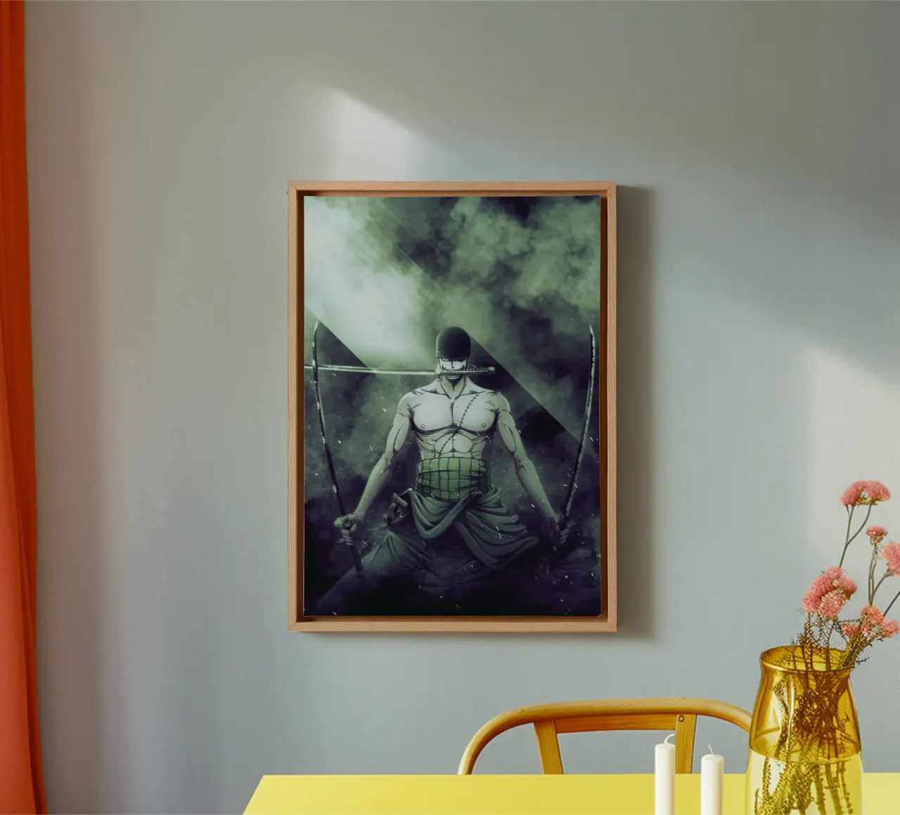 roronoa zoro tela con Cornice a cassetta da FreeArtStudio