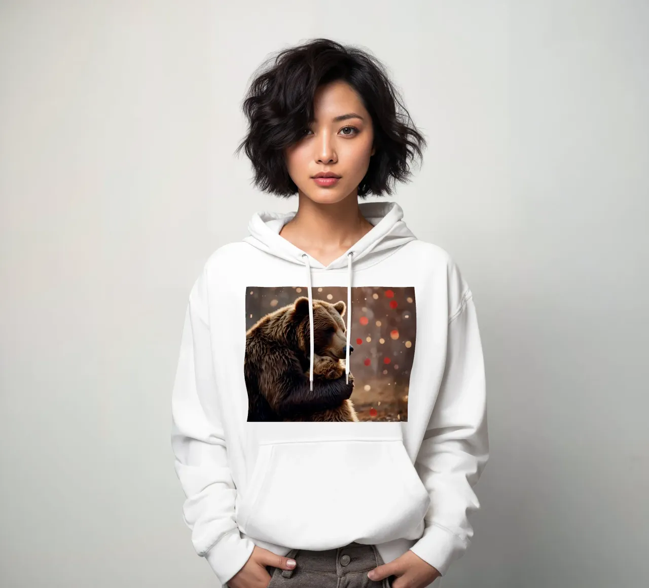 Orso emotivo felpa con cappuccio da DesignDoodle