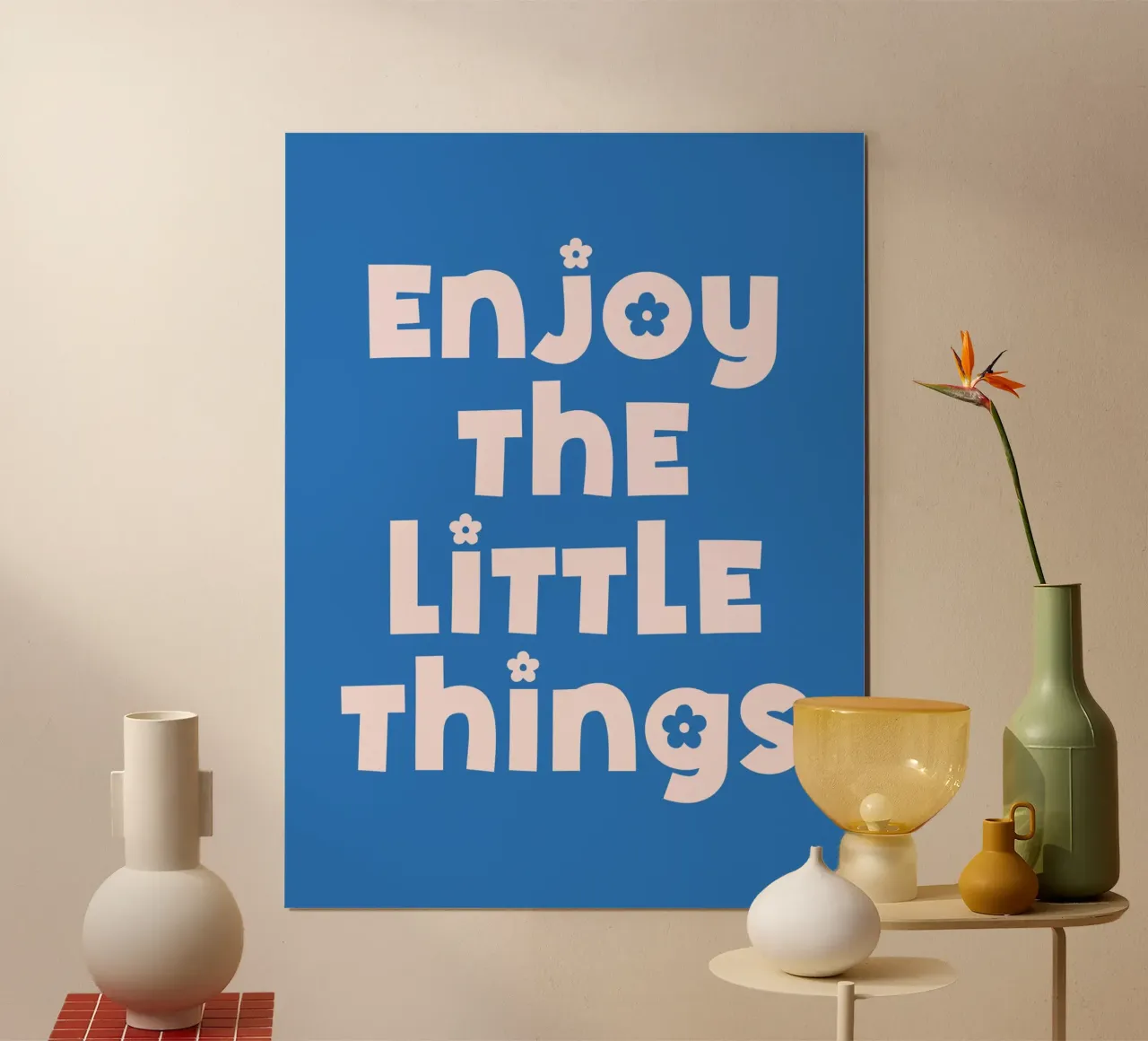 Enjoy The Little Things quote (Blue Tone) hahnemühle by Paigaam Studio