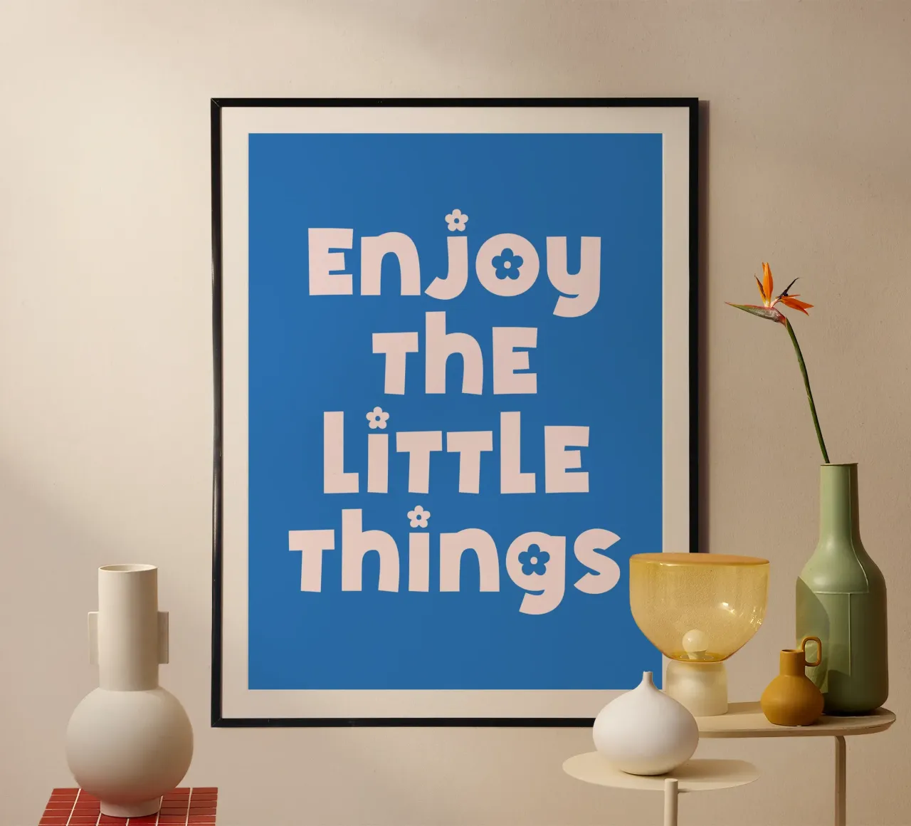 Enjoy The Little Things quote (Blue Tone) hahnemühle by Paigaam Studio