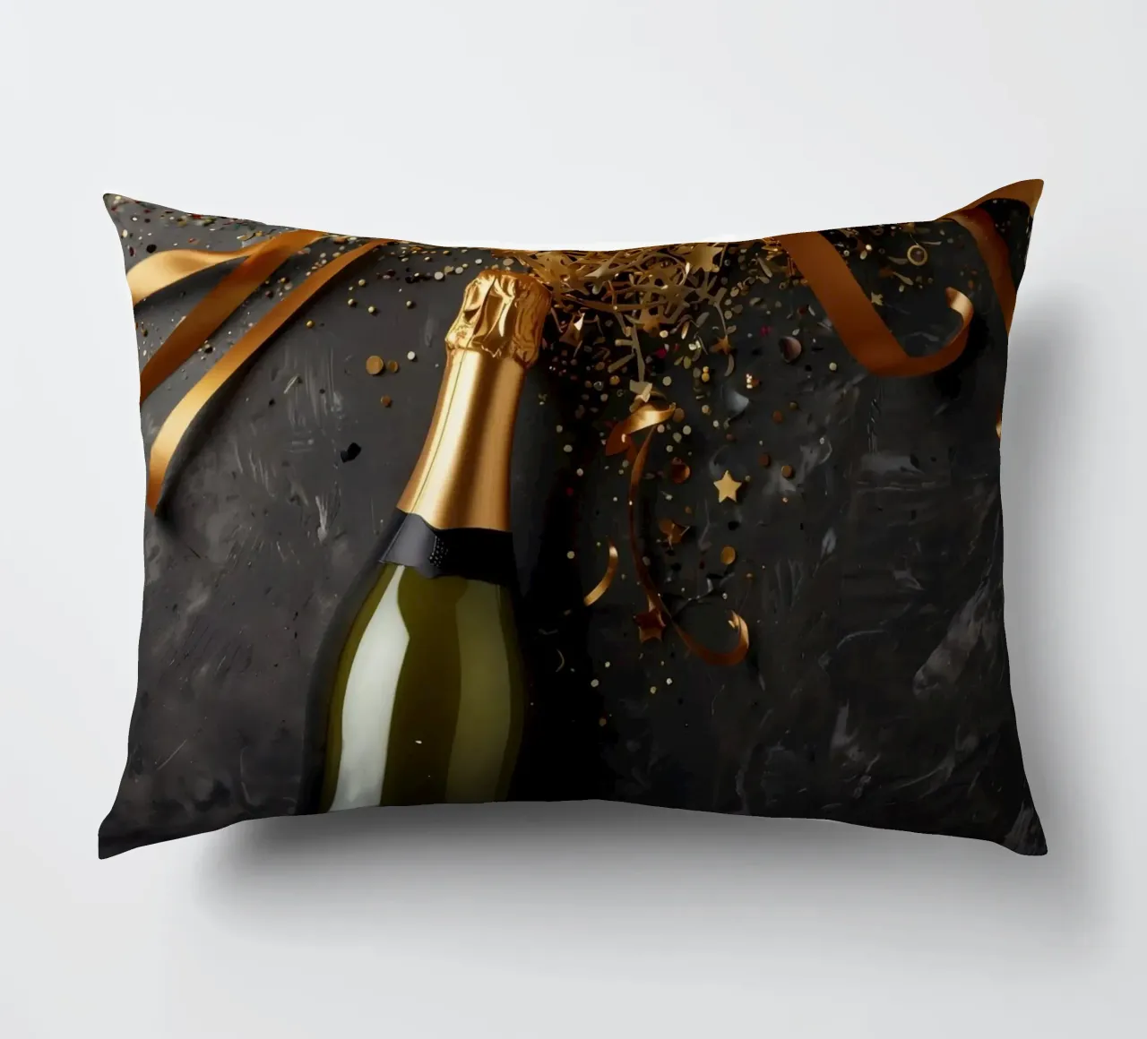 Festeggiare l'amore con champagne e nastri festosi cuscino da DesignDoodle