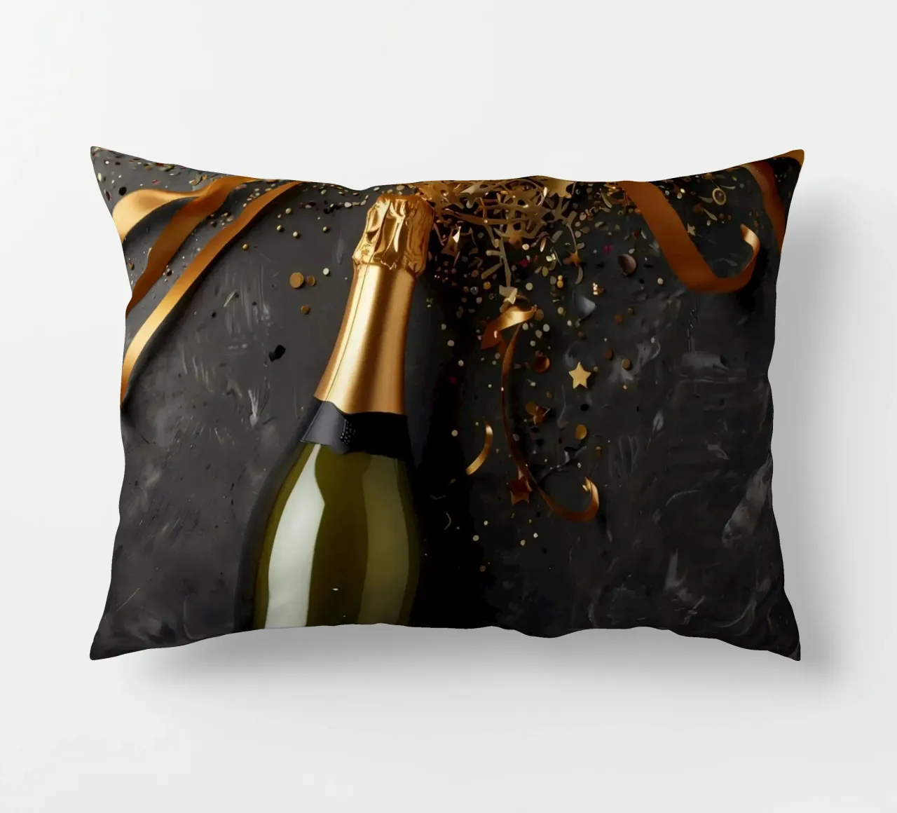Festeggiare l'amore con champagne e nastri festosi cuscino da DesignDoodle