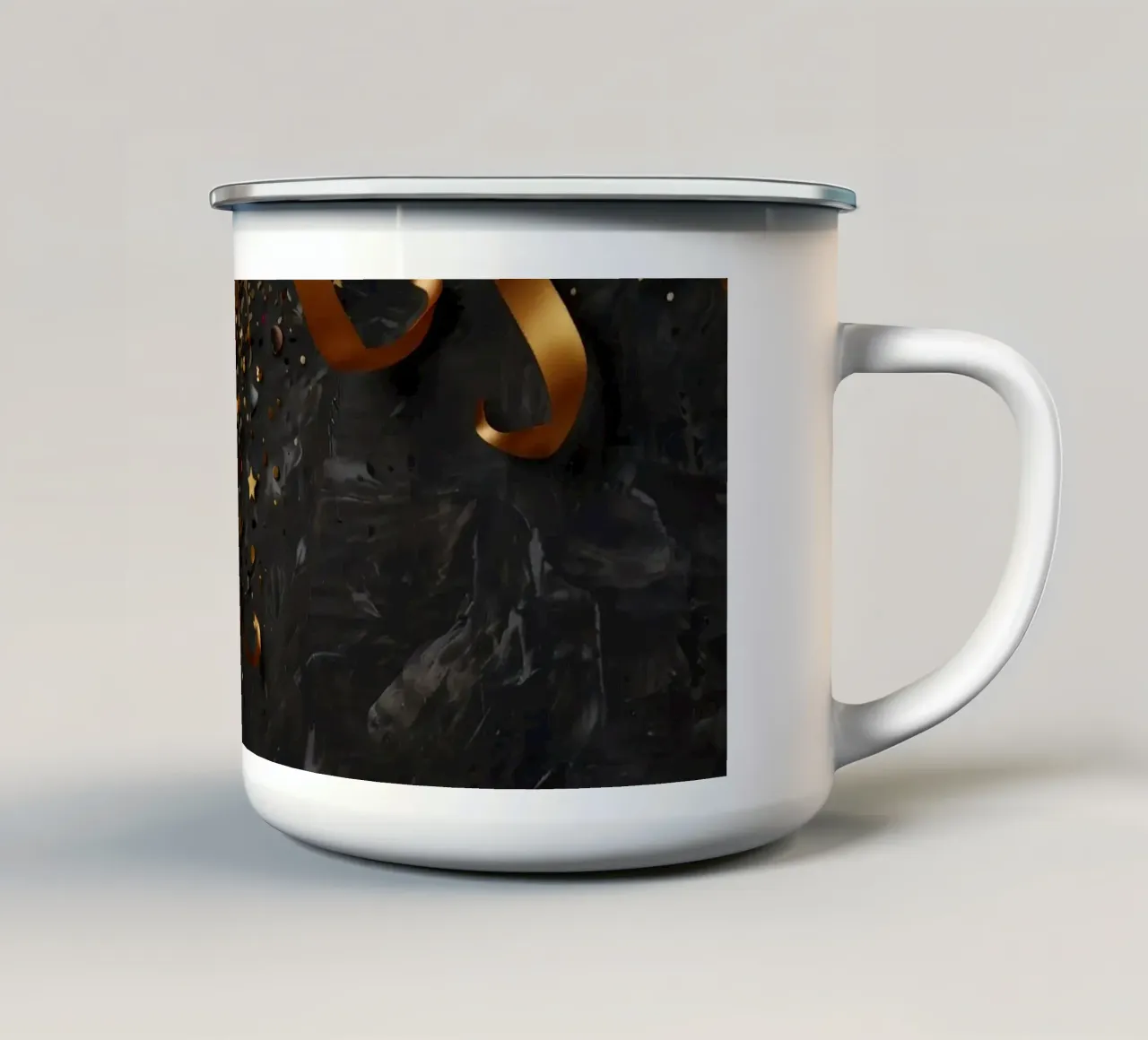 Festeggiare l'amore con champagne e nastri festosi tazza in smalto da DesignDoodle