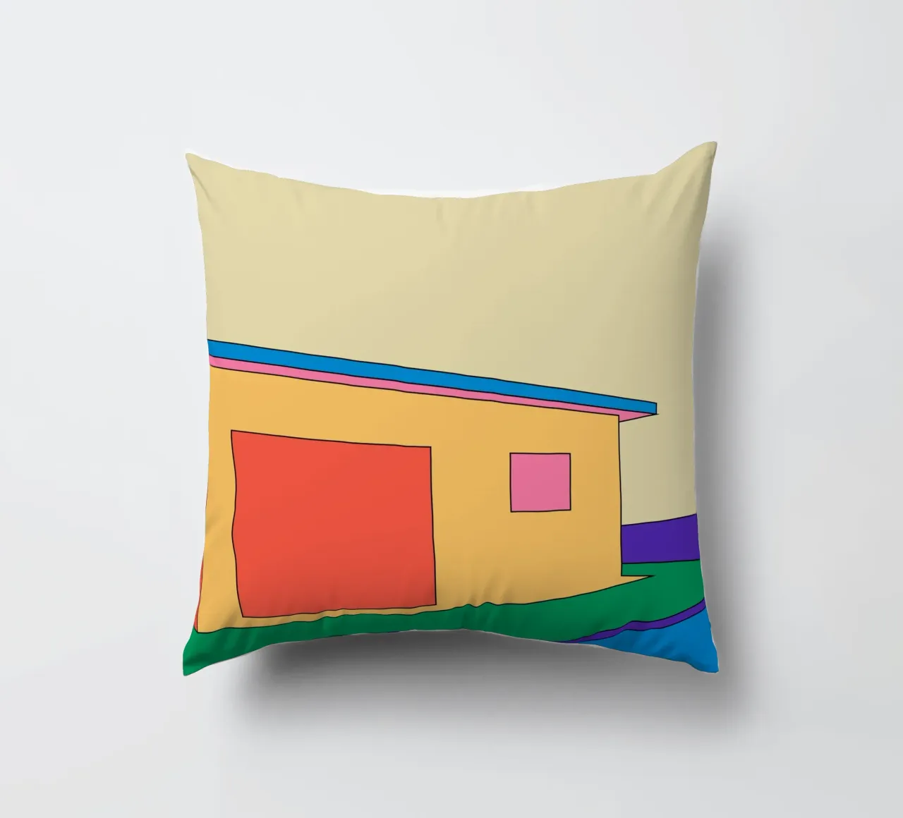 House Retro Building cuscino da galihstudio