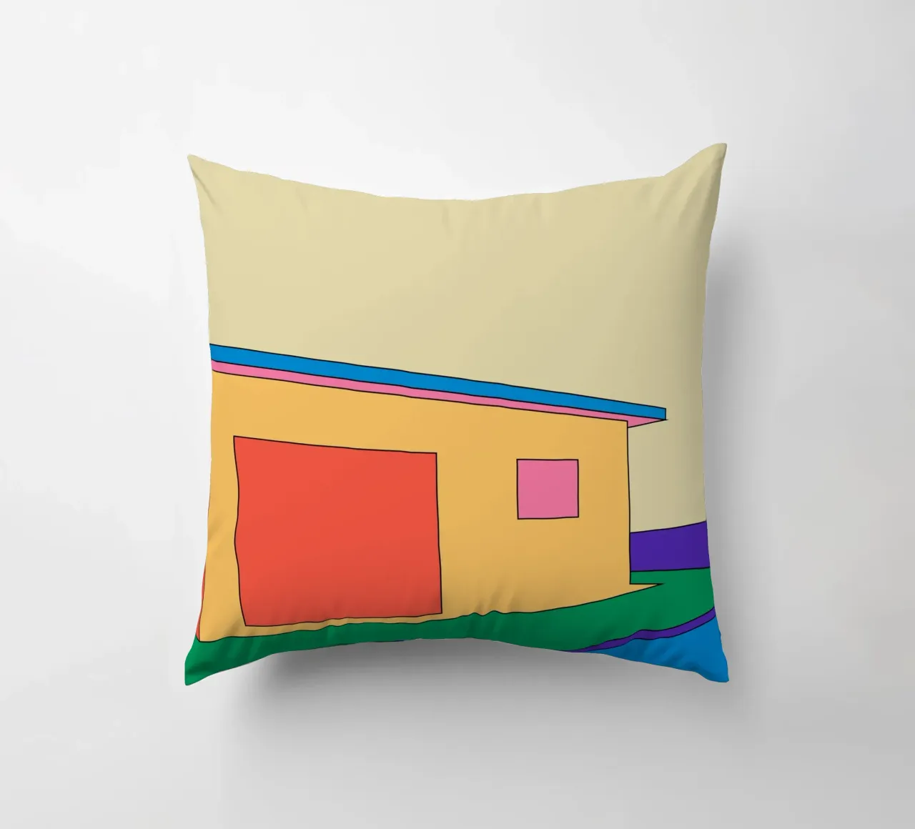 House Retro Building cuscino da galihstudio