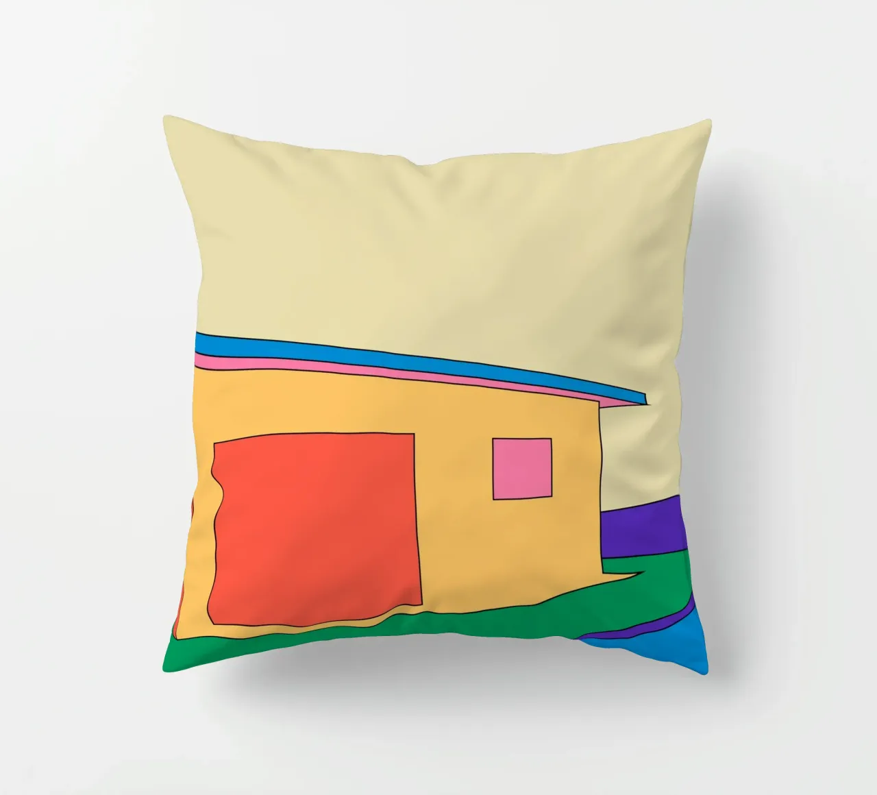 House Retro Building cuscino da galihstudio