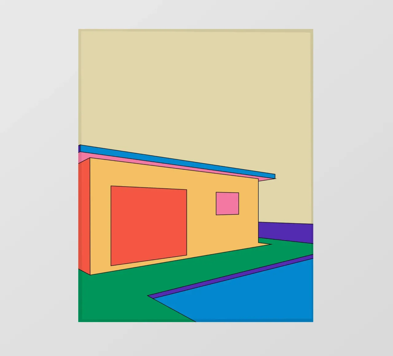 House Retro Building pellicola backlit da galihstudio