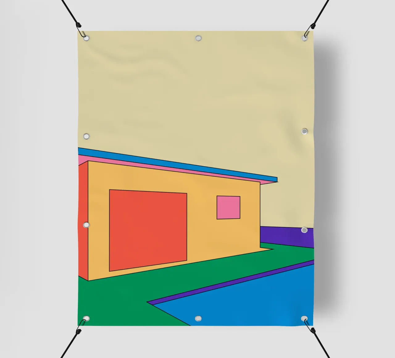 House Retro Building telo in pvc da galihstudio