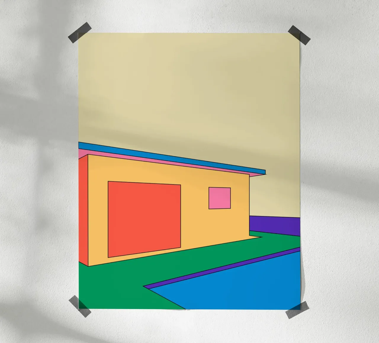 House Retro Building carta hahnemühle da galihstudio