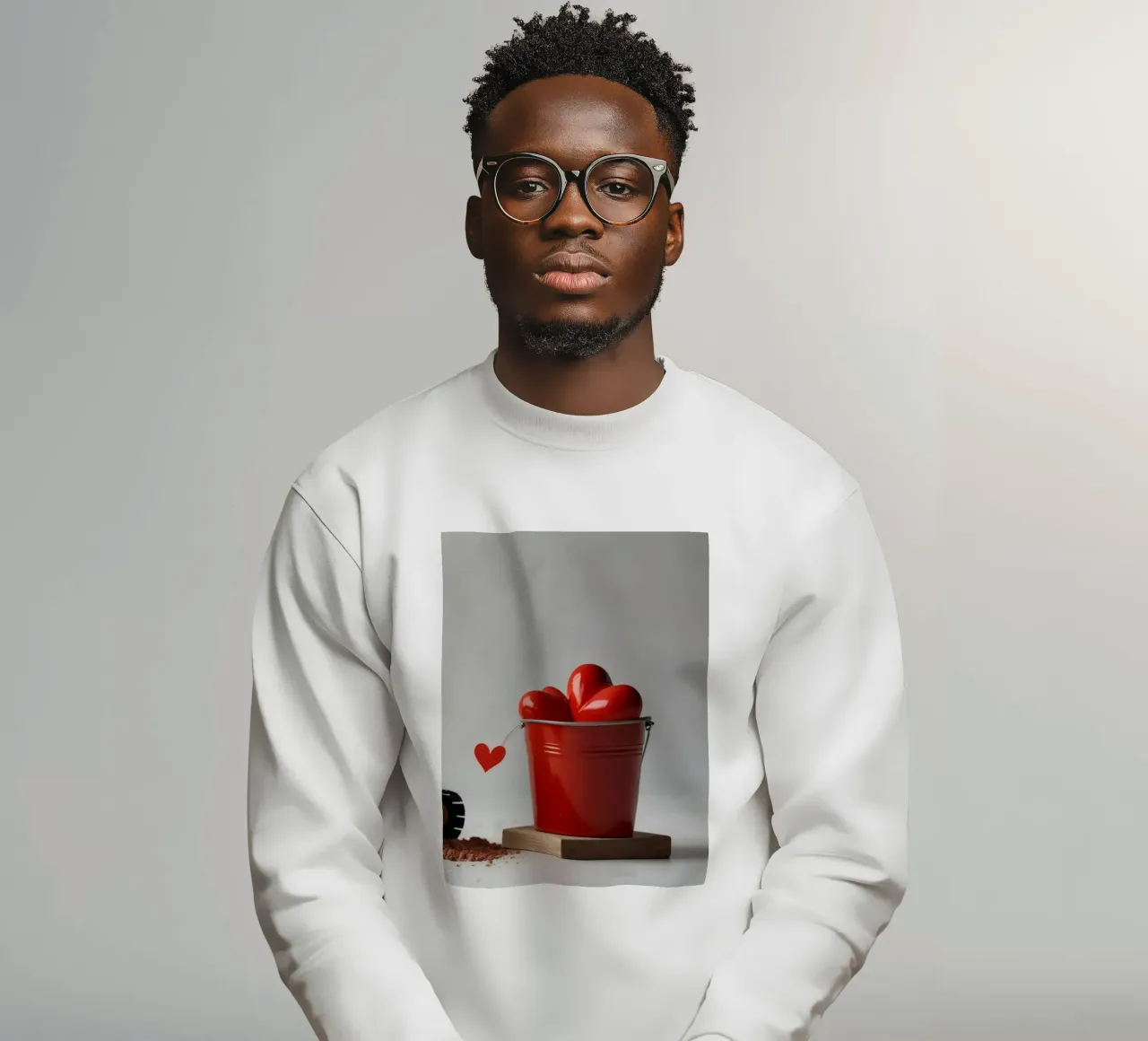 escavatore giallo e rosso a forma di cuore in una benna felpa da DesignDoodle