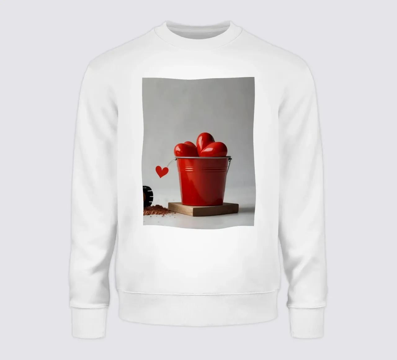 escavatore giallo e rosso a forma di cuore in una benna felpa da DesignDoodle