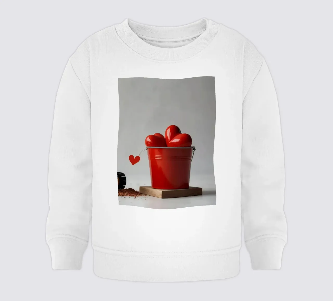 escavatore giallo e rosso a forma di cuore in una benna felpa neonato da DesignDoodle