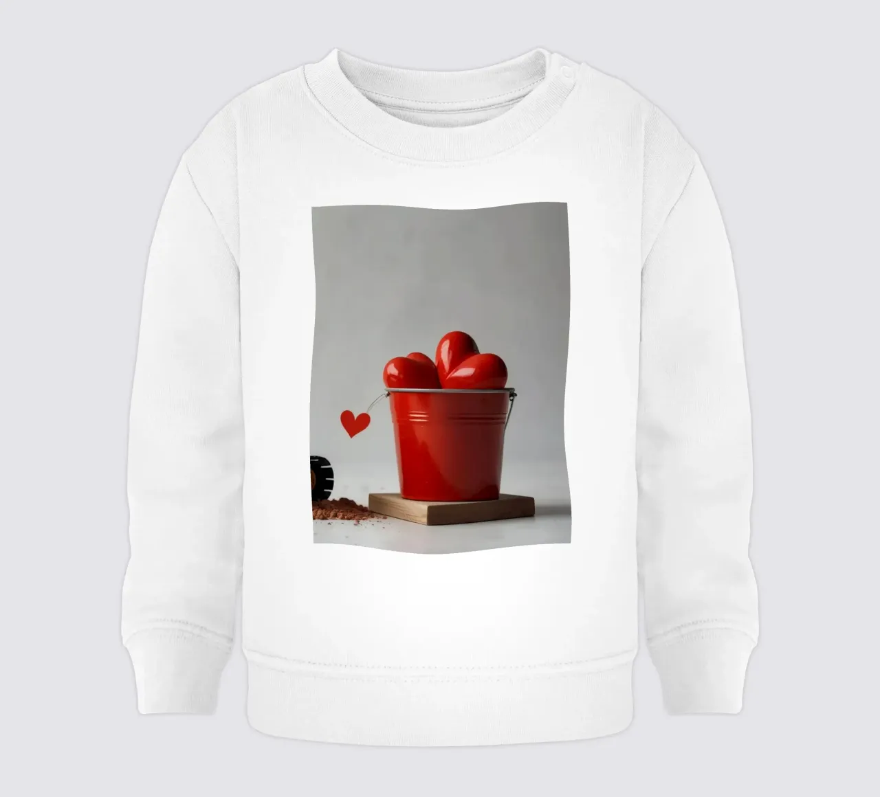 escavatore giallo e rosso a forma di cuore in una benna felpa neonato da DesignDoodle