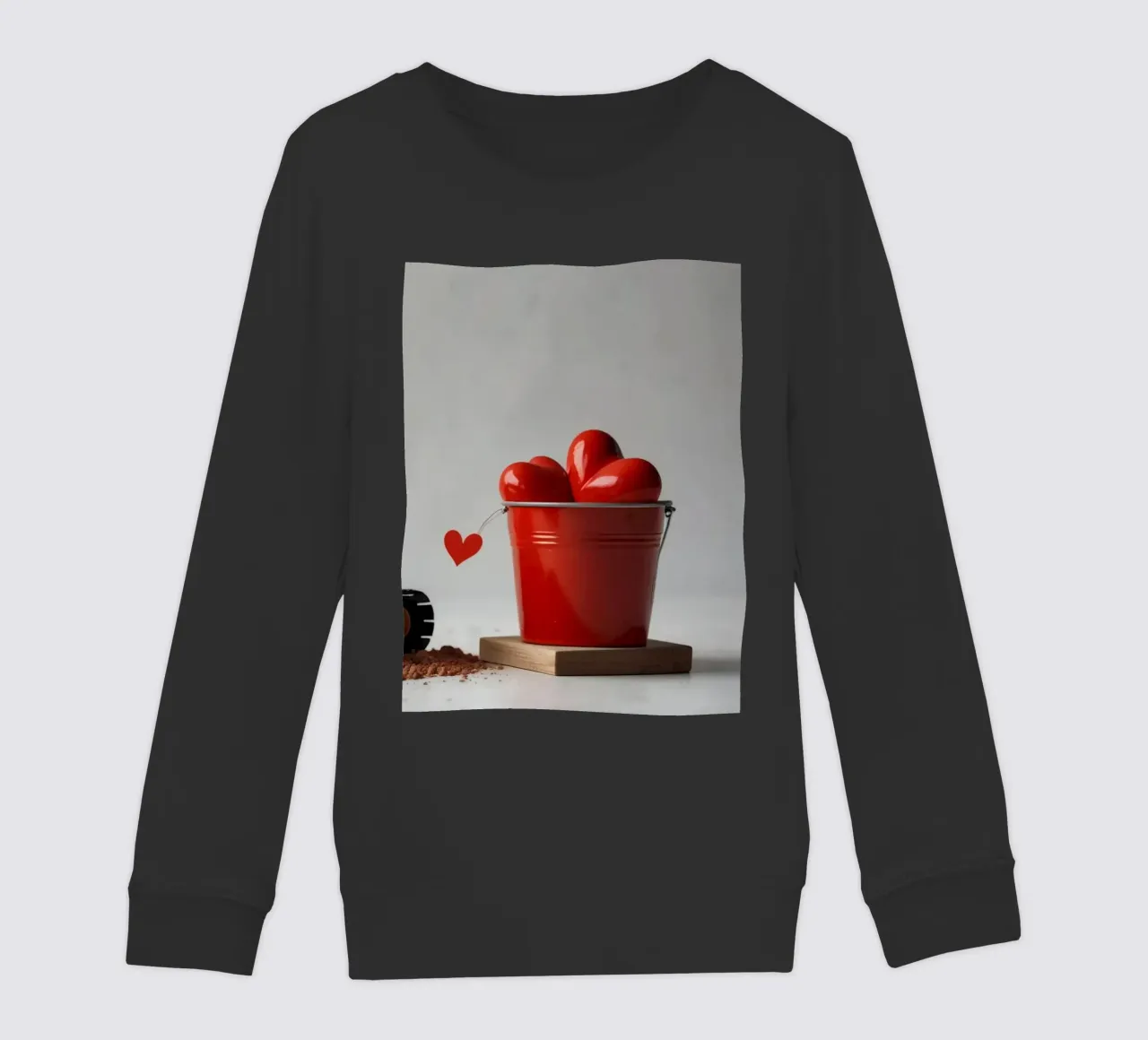 escavatore giallo e rosso a forma di cuore in una benna felpa bambino da DesignDoodle