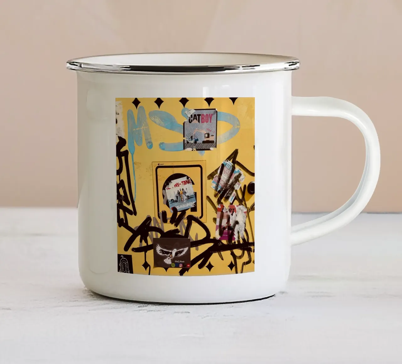 Kuddelmuddel II taza de esmalte de ChiasMata CozMos