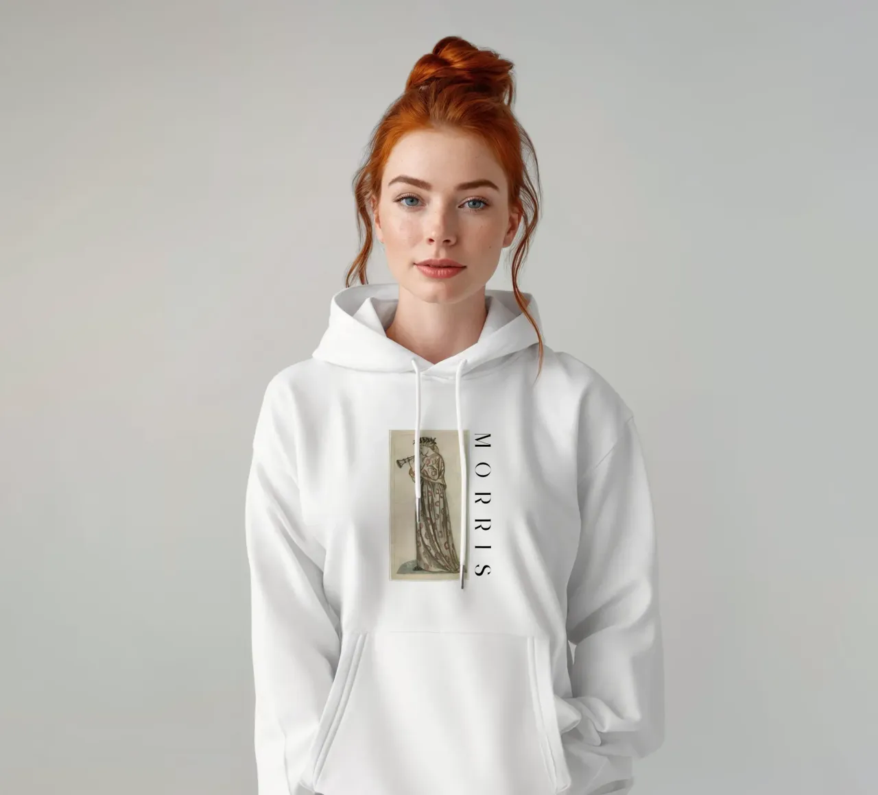 William Morris - Una ragazza con il flauto felpa con cappuccio da tokovictory
