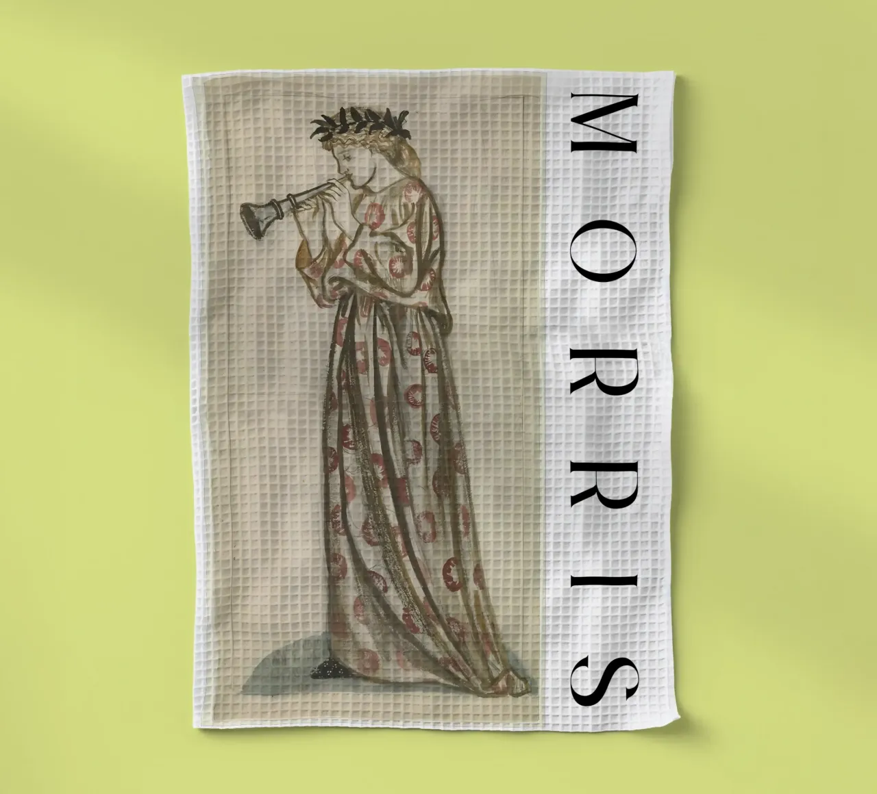 William Morris - Una ragazza con il flauto canovaccio da cucina da tokovictory
