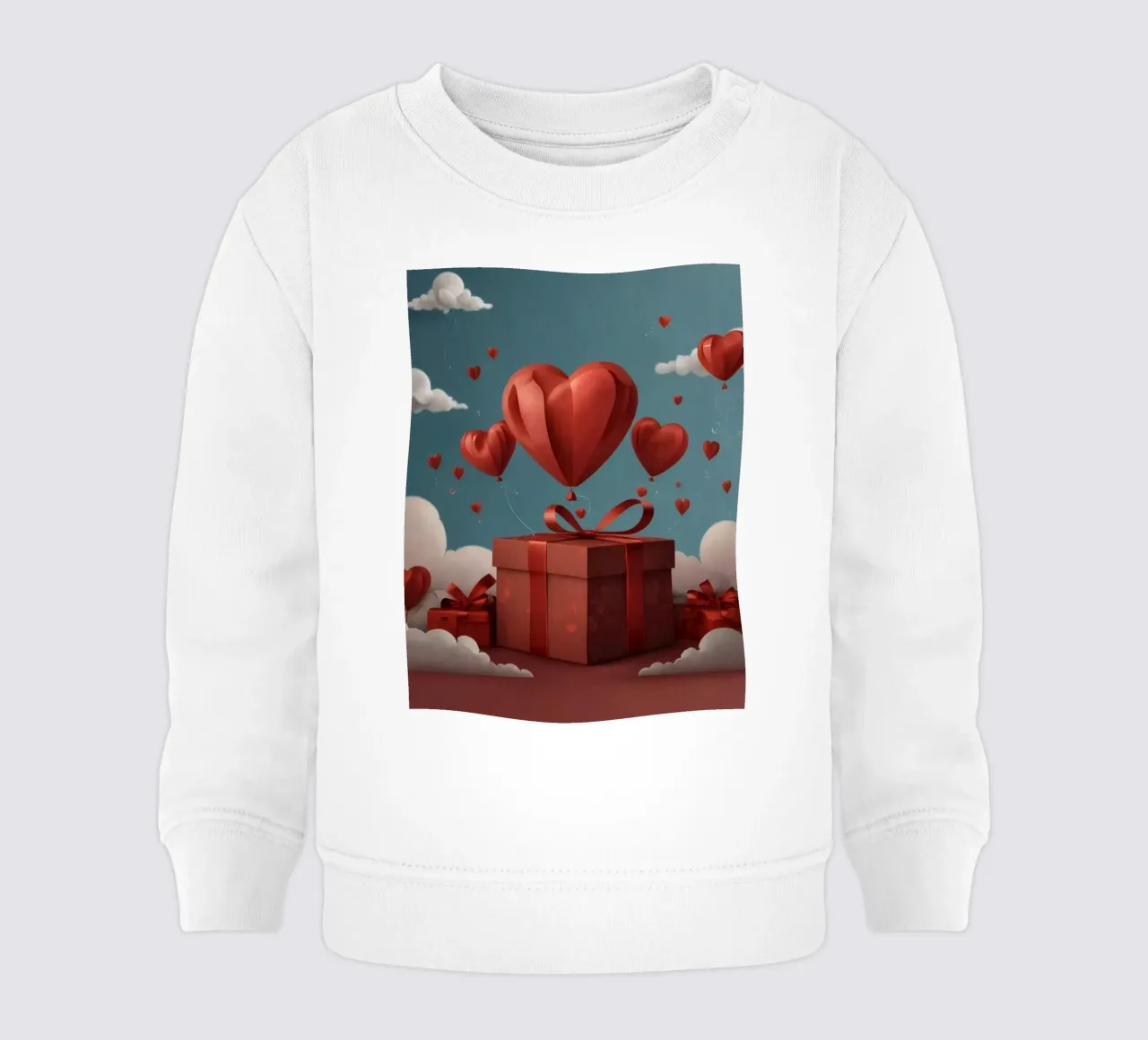 Festeggiamento di San Valentino con palloncini a forma di cuore felpa neonato da DesignDoodle