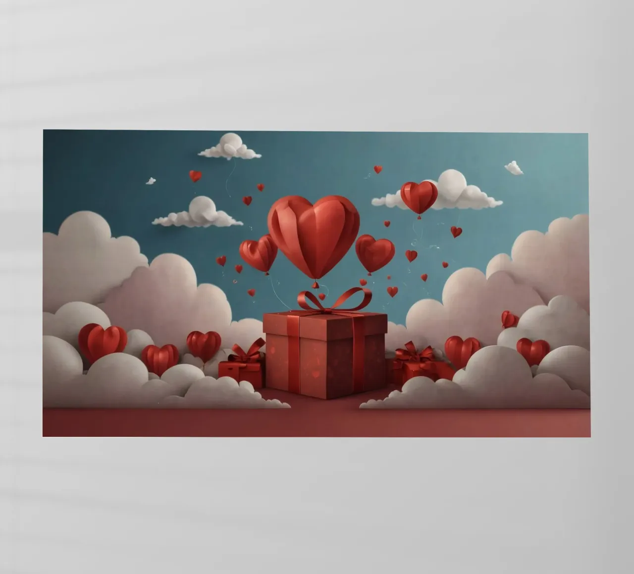 Festeggiamento di San Valentino con palloncini a forma di cuore pellicola backlit da DesignDoodle