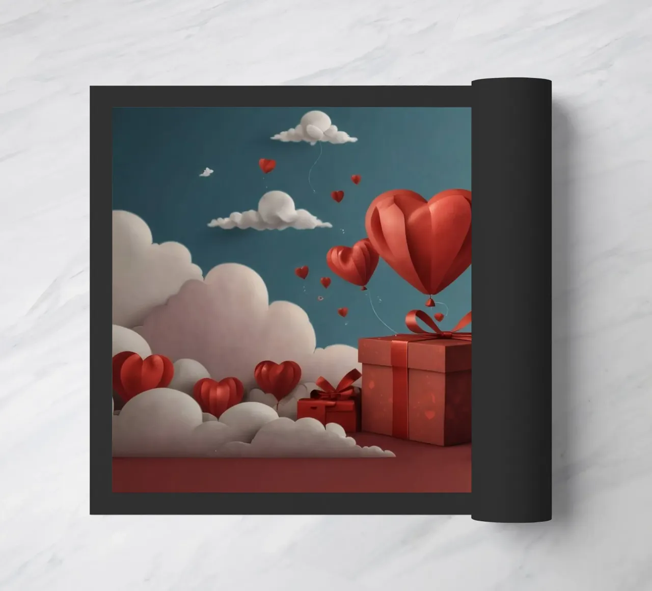 Festeggiamento di San Valentino con palloncini a forma di cuore zerbino da DesignDoodle