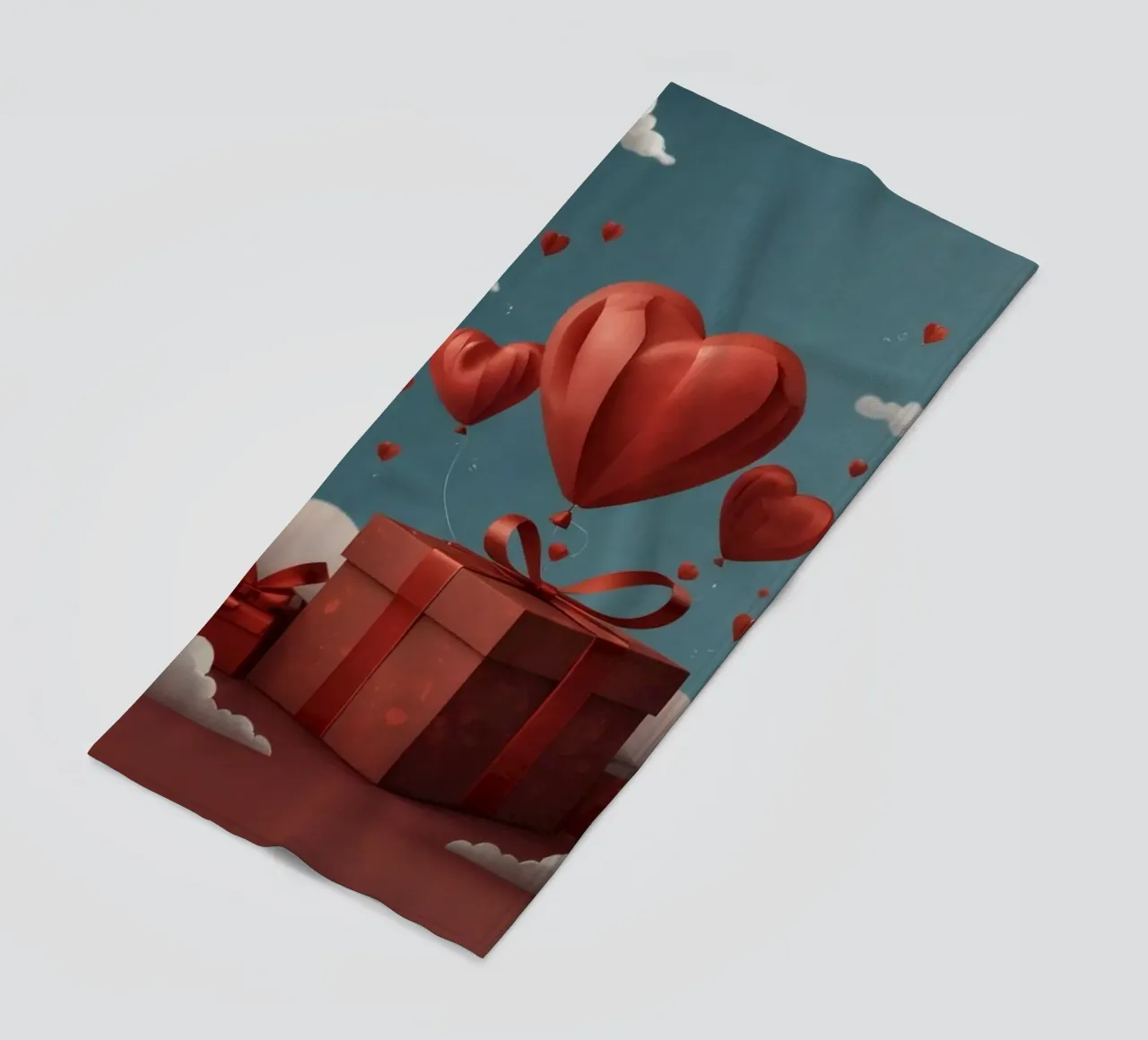Festeggiamento di San Valentino con palloncini a forma di cuore telo mare da DesignDoodle