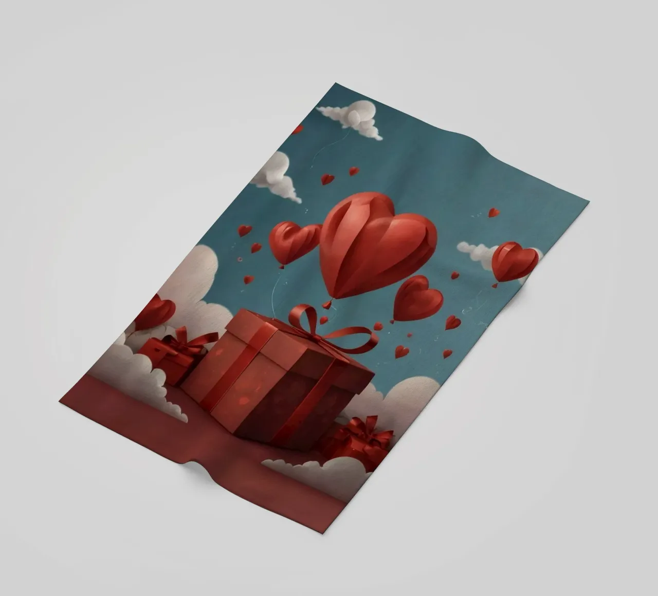 Festeggiamento di San Valentino con palloncini a forma di cuore telo mare da DesignDoodle
