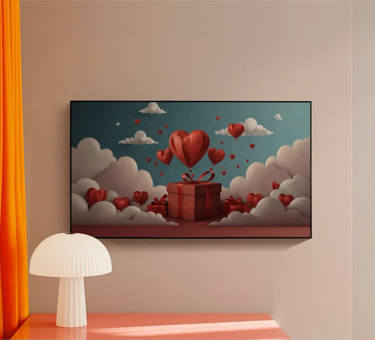 Festeggiamento di San Valentino con palloncini a forma di cuore plexiglass da DesignDoodle