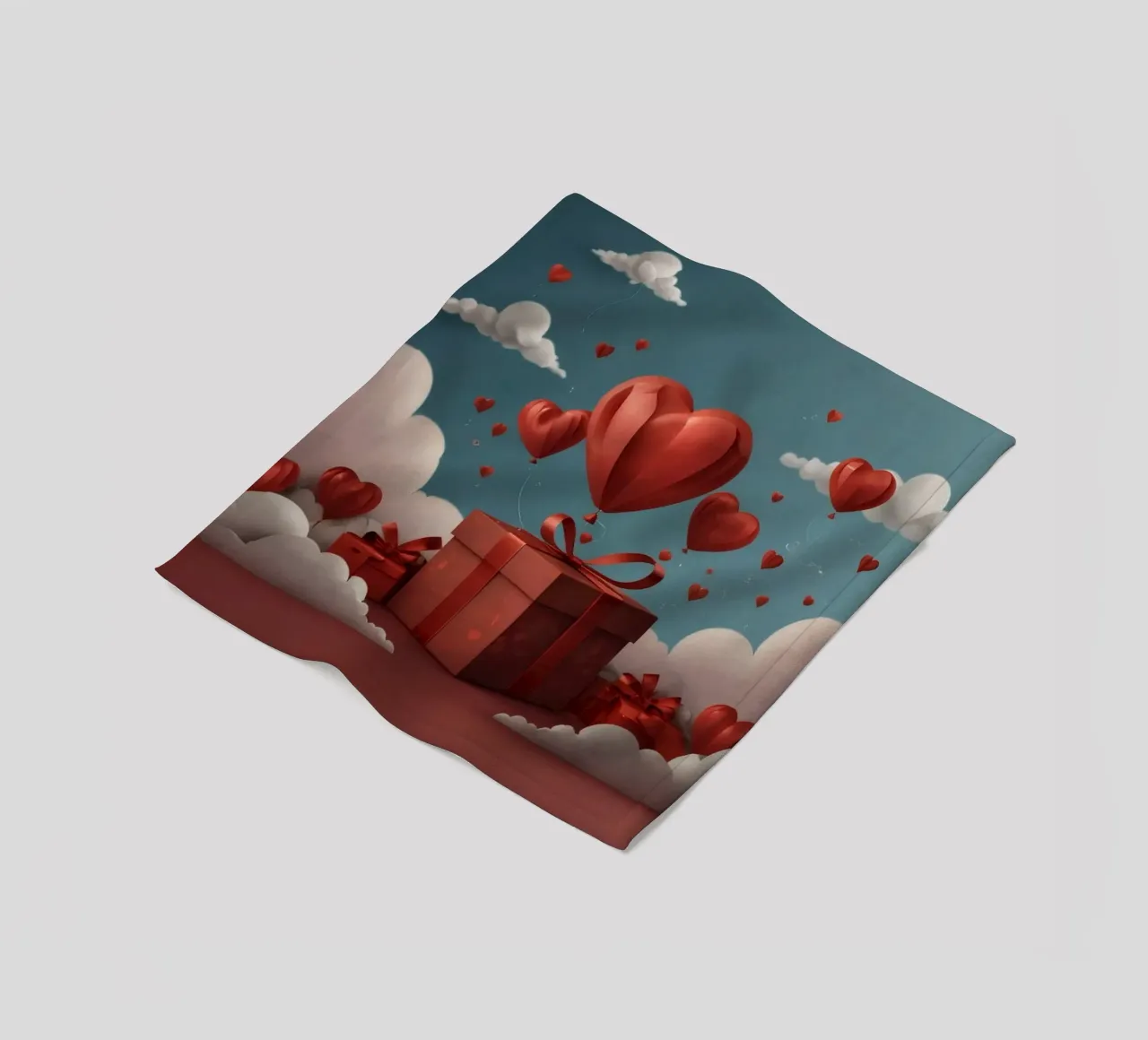 Festeggiamento di San Valentino con palloncini a forma di cuore coperta in pile da DesignDoodle