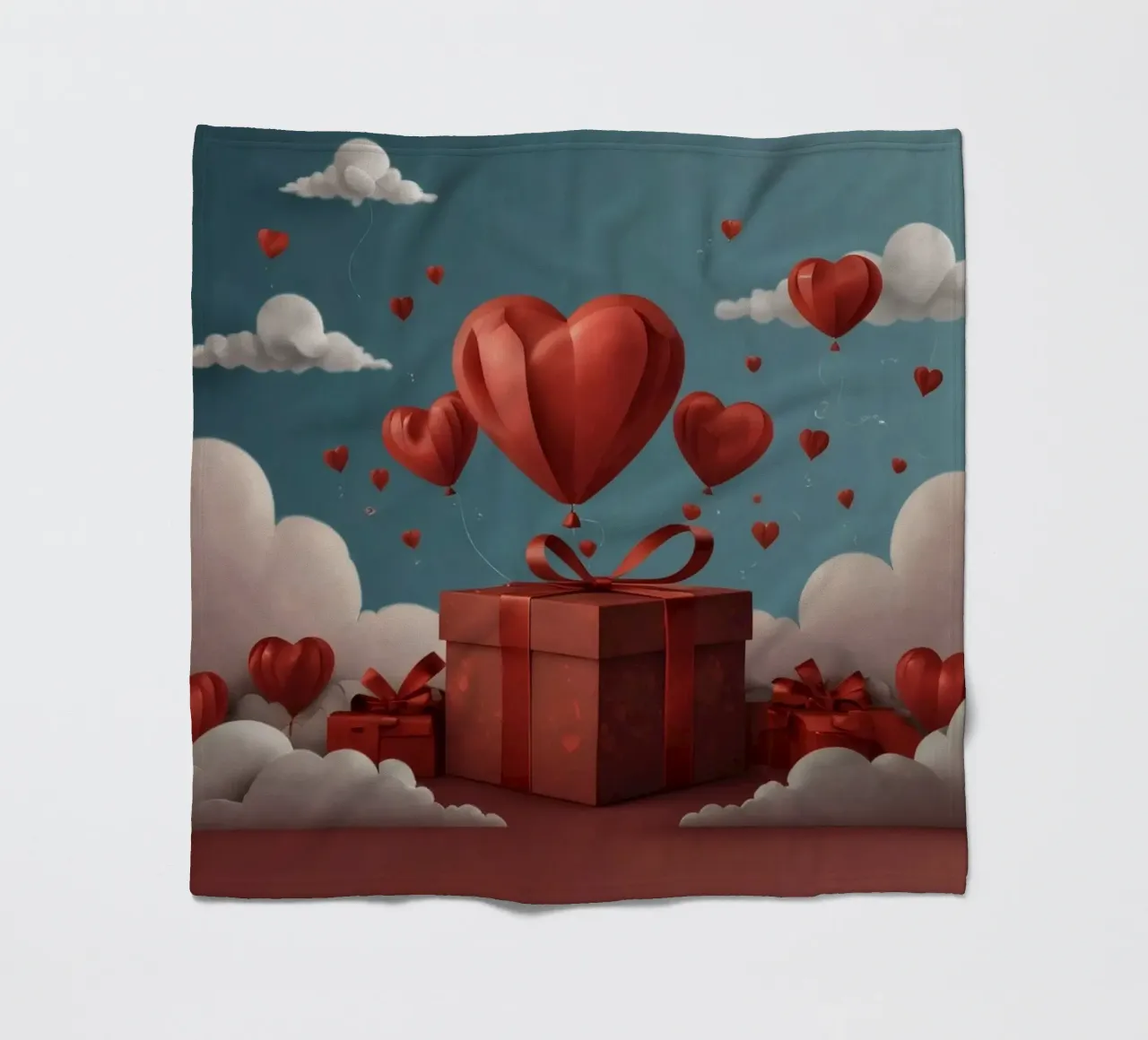 Festeggiamento di San Valentino con palloncini a forma di cuore coperta in pile da DesignDoodle